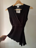 1990s Asymmetrical Black Top with Tie