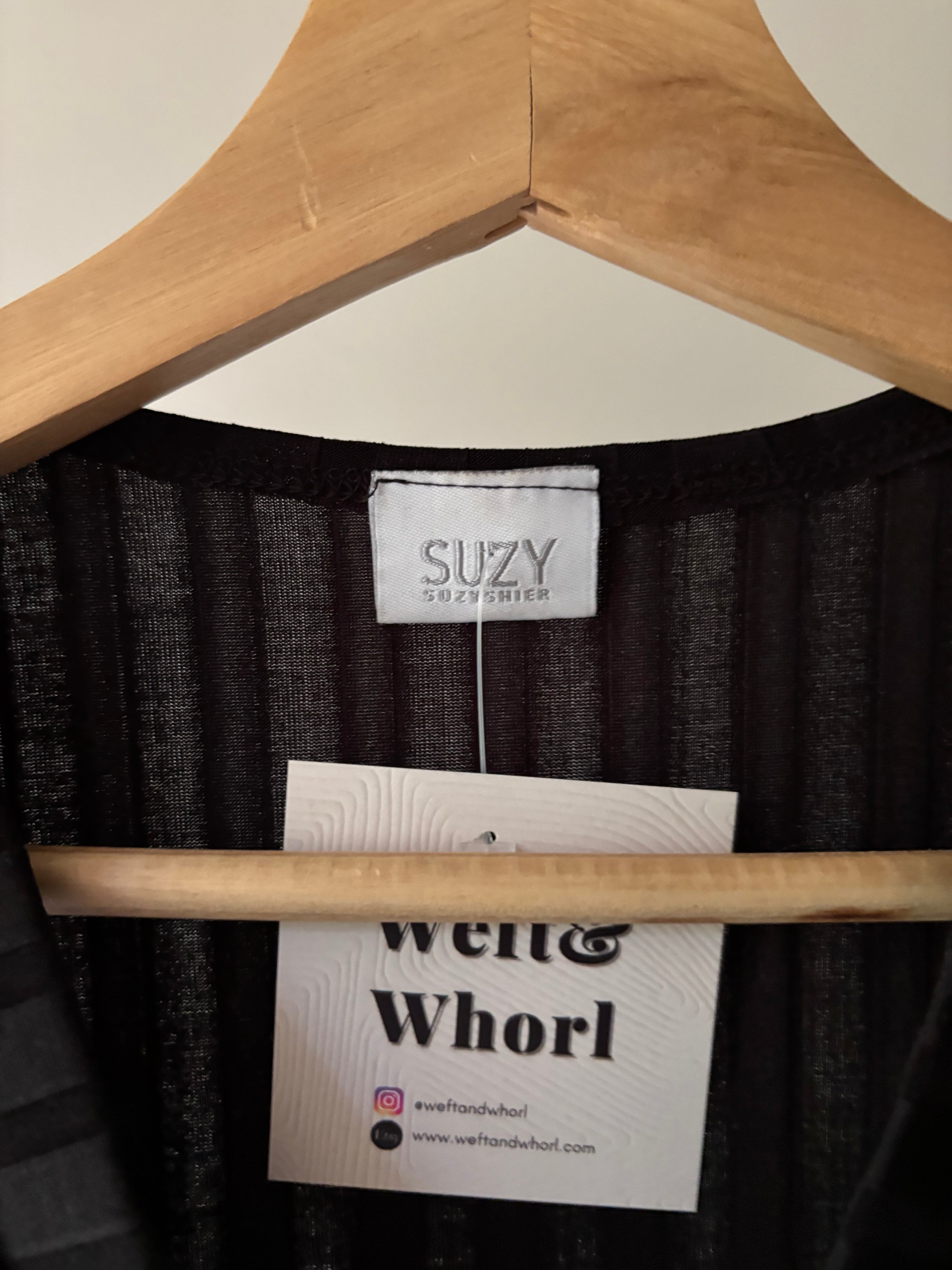 1990s Asymmetrical Black Top with Tie