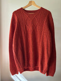Vintage Marled Orange Cable Knit Sweater