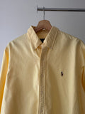 Y2K Butter Yellow Ralph Lauren Shirt with Brown Pony