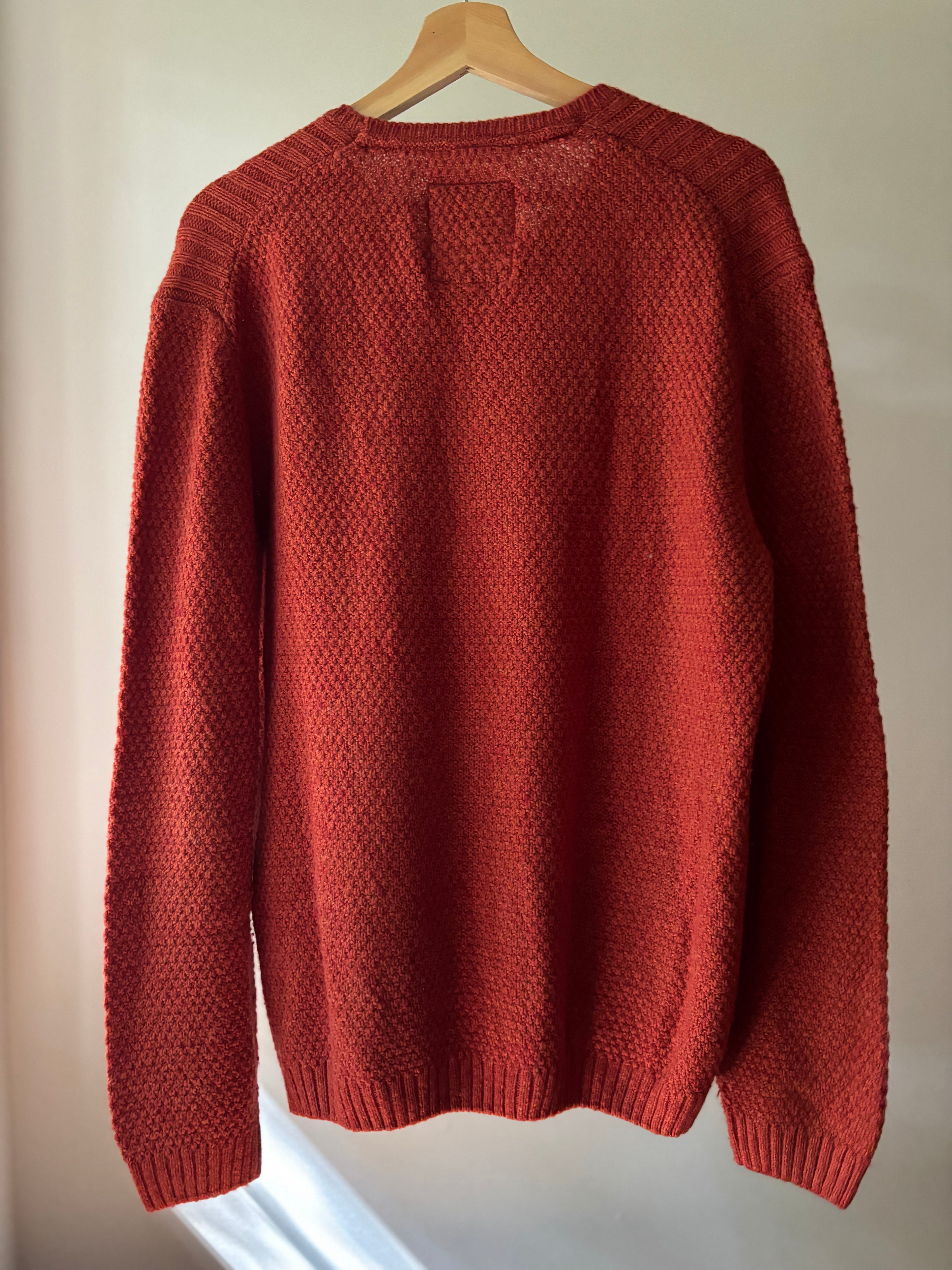 Vintage Marled Orange Cable Knit Sweater