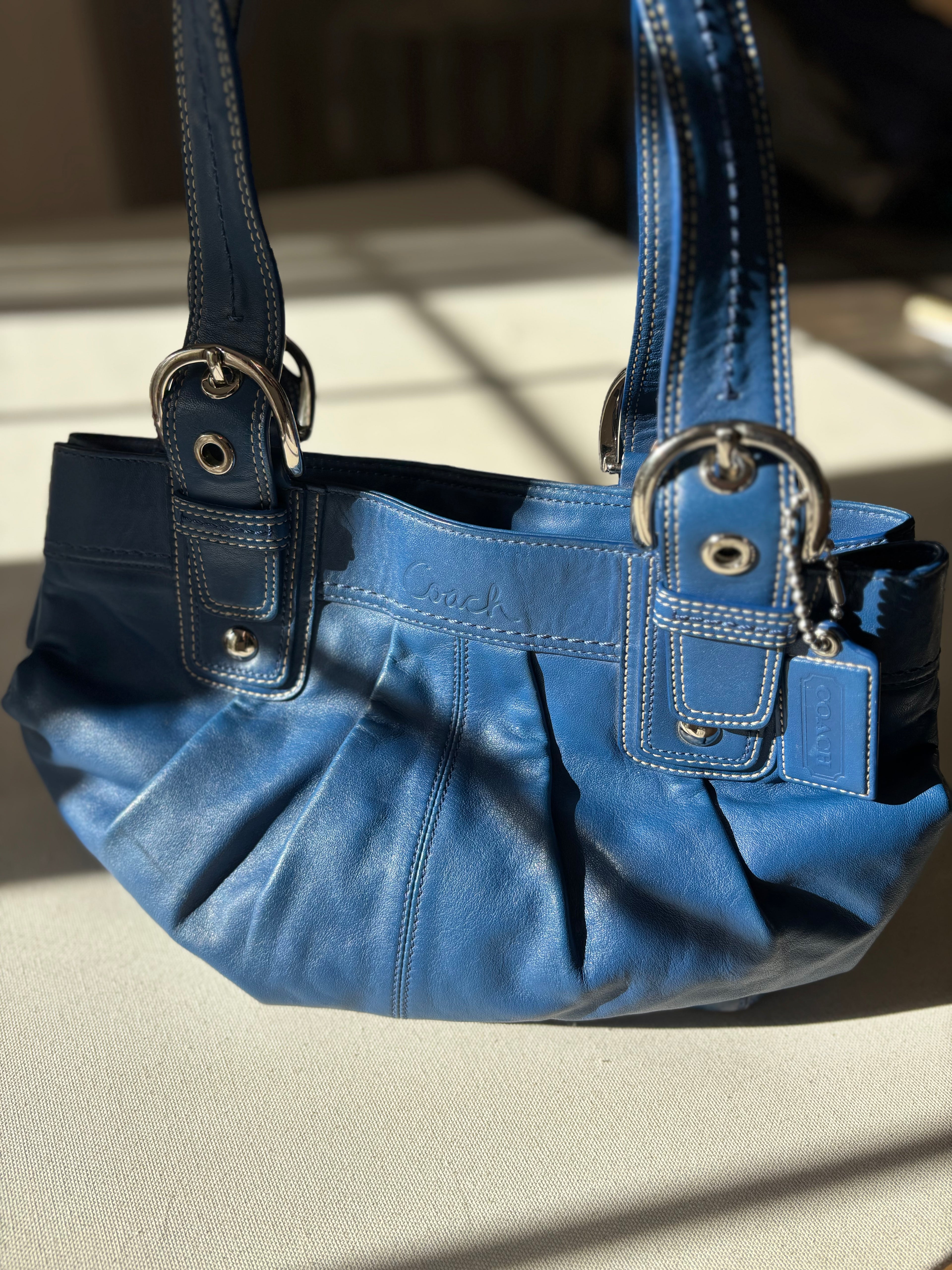 Y2K Coach Soho Pleated Leather Hobo Bag