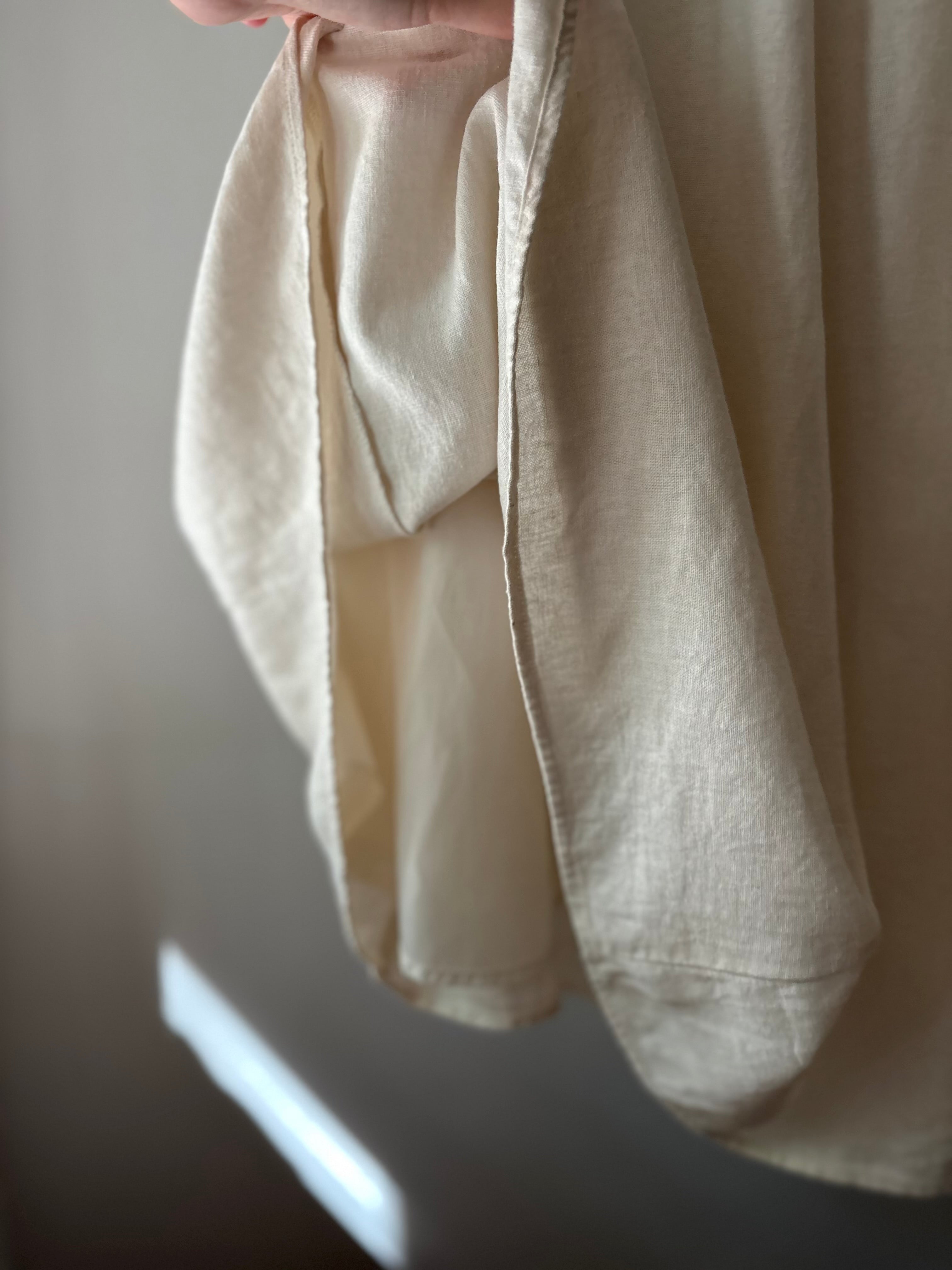 Vintage Cream Linen Maxi Skirt | Size 30-33”