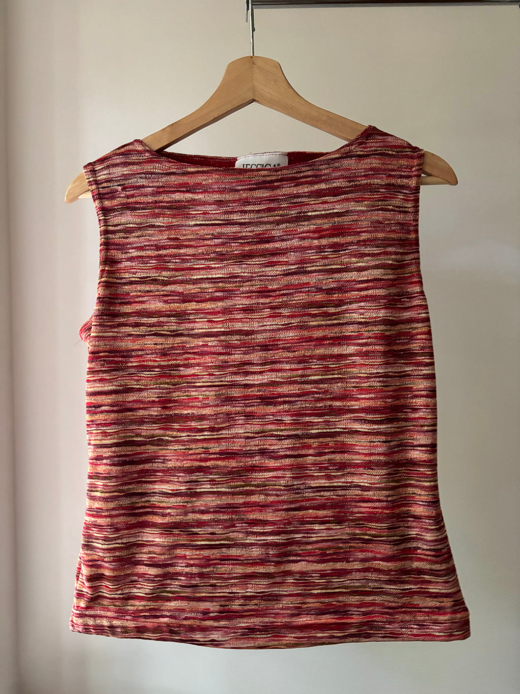 1990s Textured Colourful Knit Tank Top