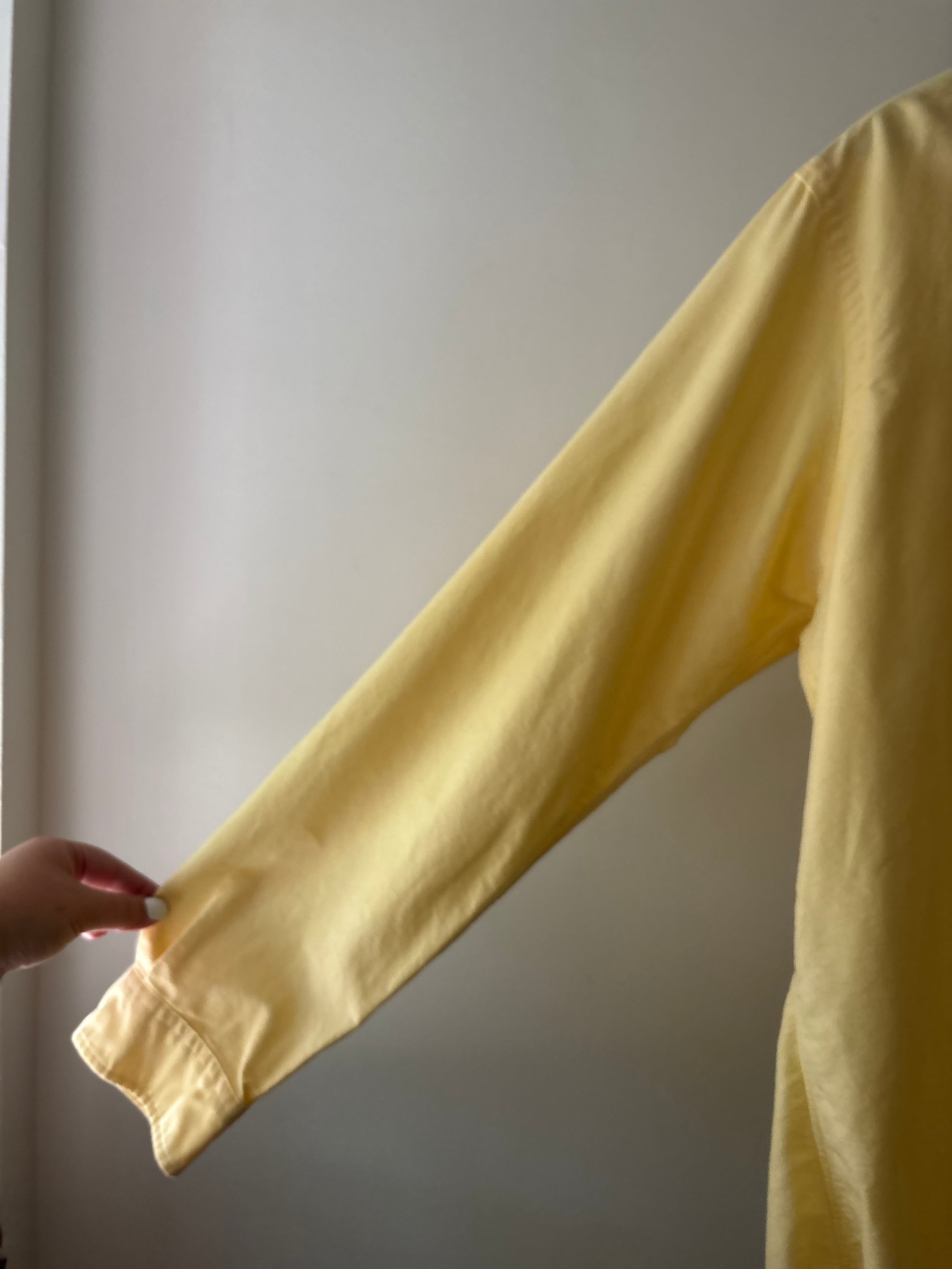 Y2K Butter Yellow Ralph Lauren Shirt with Brown Pony