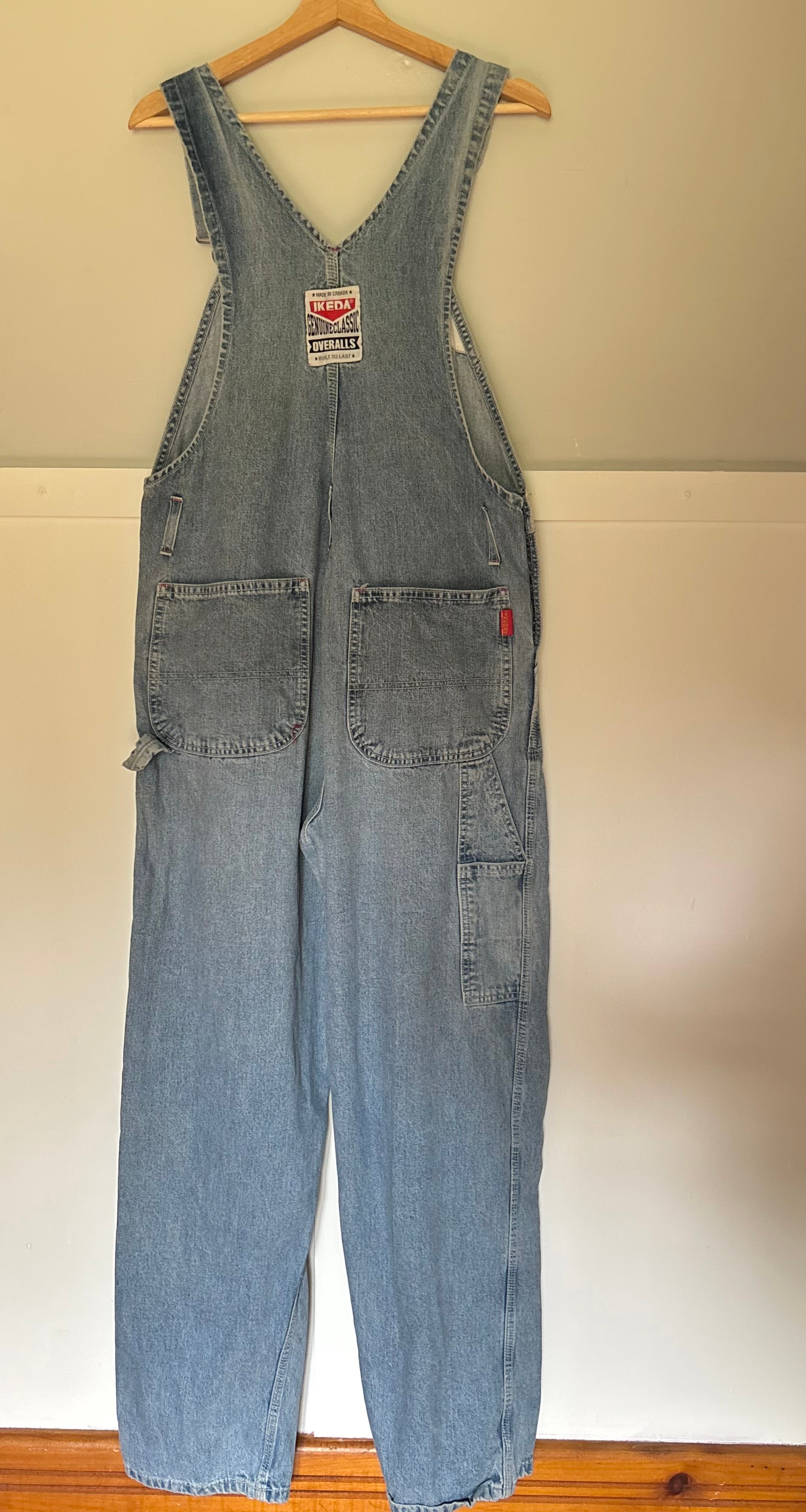 1990s Light Wash Ikeda Overalls | size 36"