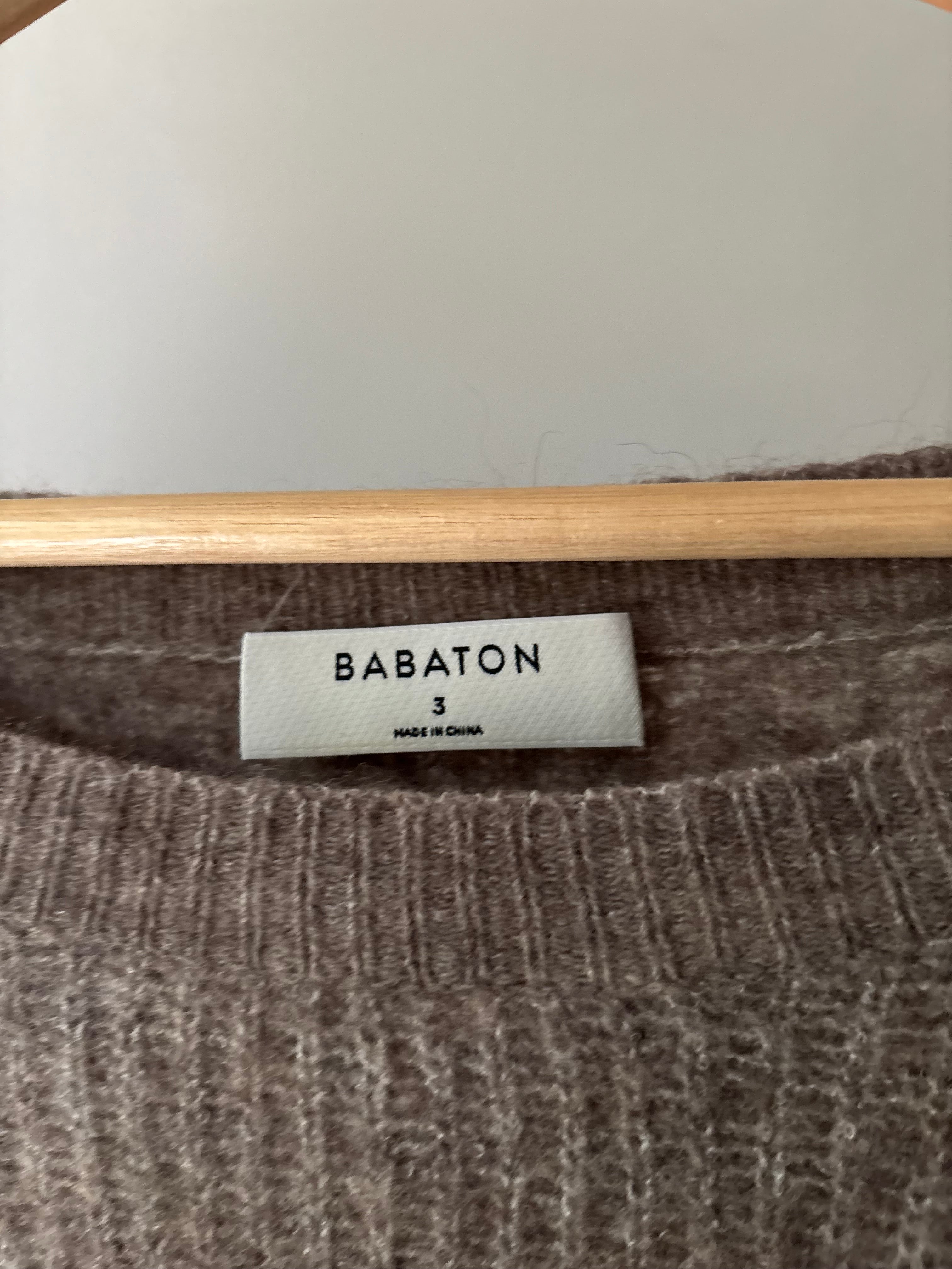 Marled Brown Boxy Wool Babaton Sweater