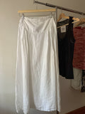 Flowy White Linen Italian Maxi Skirt | Size 30-32”