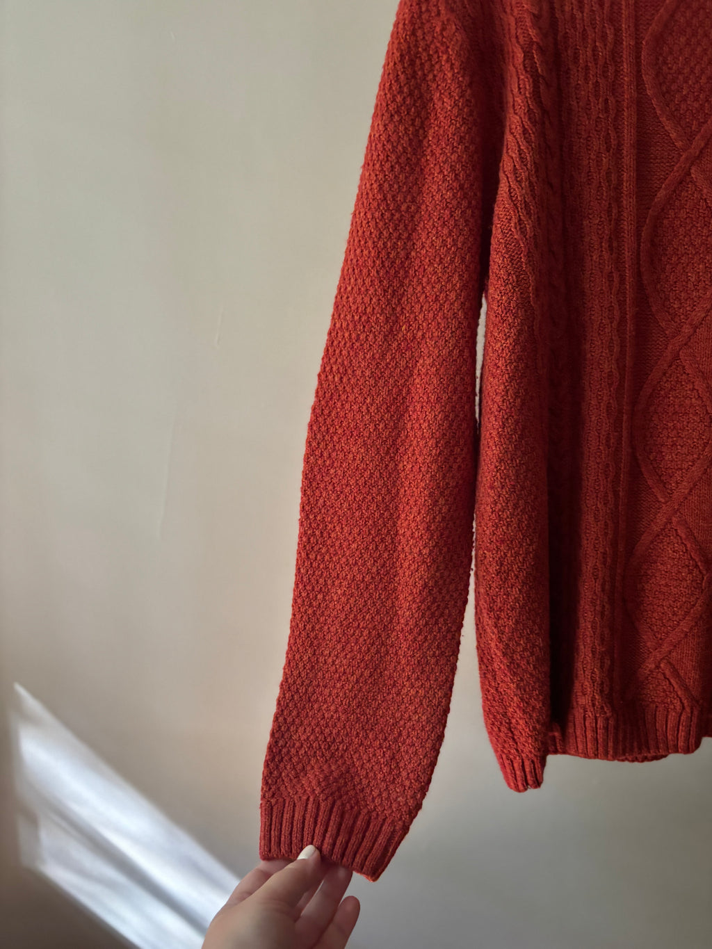 Vintage Marled Orange Cable Knit Sweater