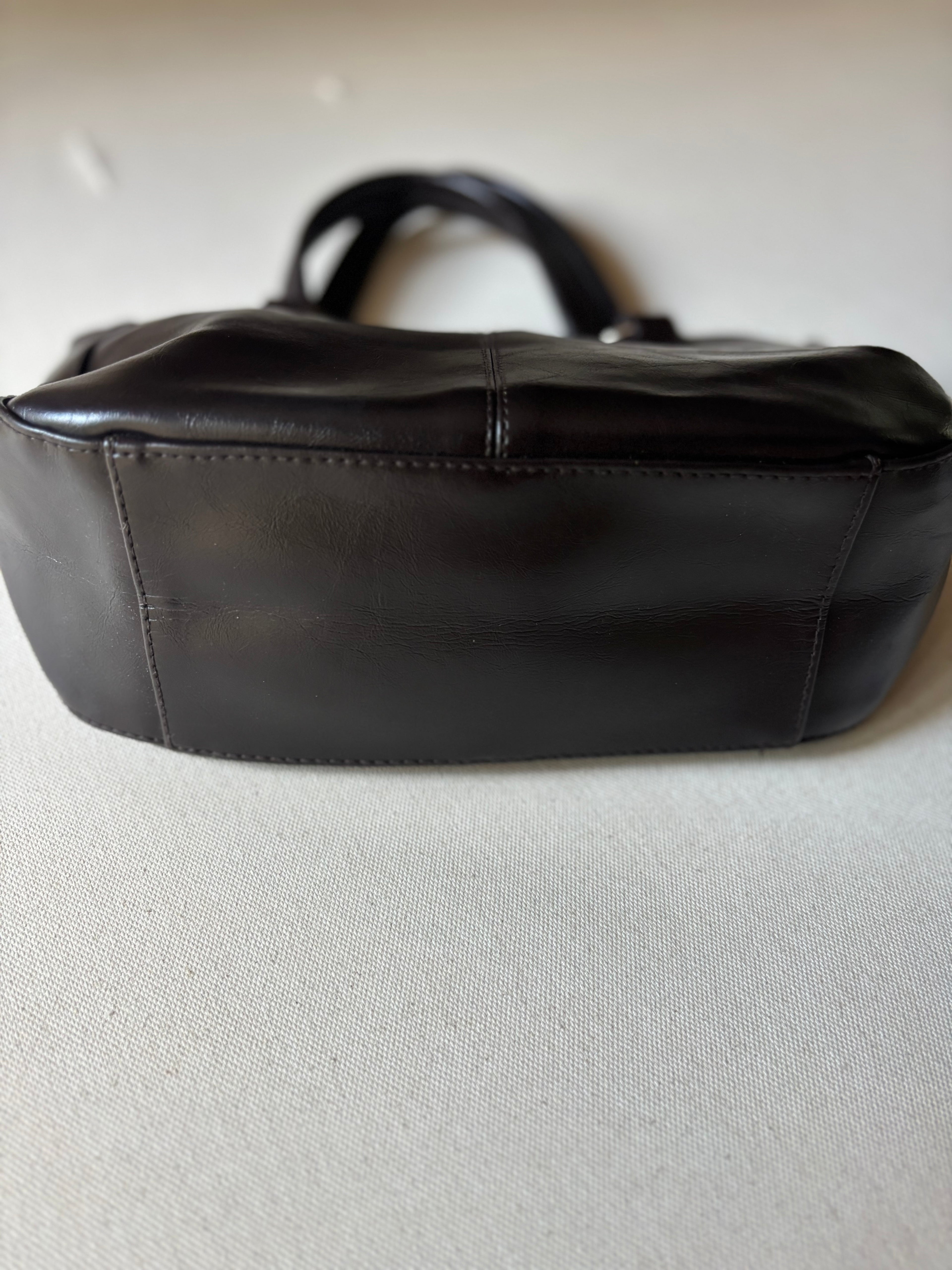 1990s Espresso Brown Shoulder Bag