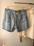 1990s White Tab Levi Jean Shorts | Size 34”