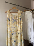 1990s Yellow & Blue Floral Maxi Dreas
