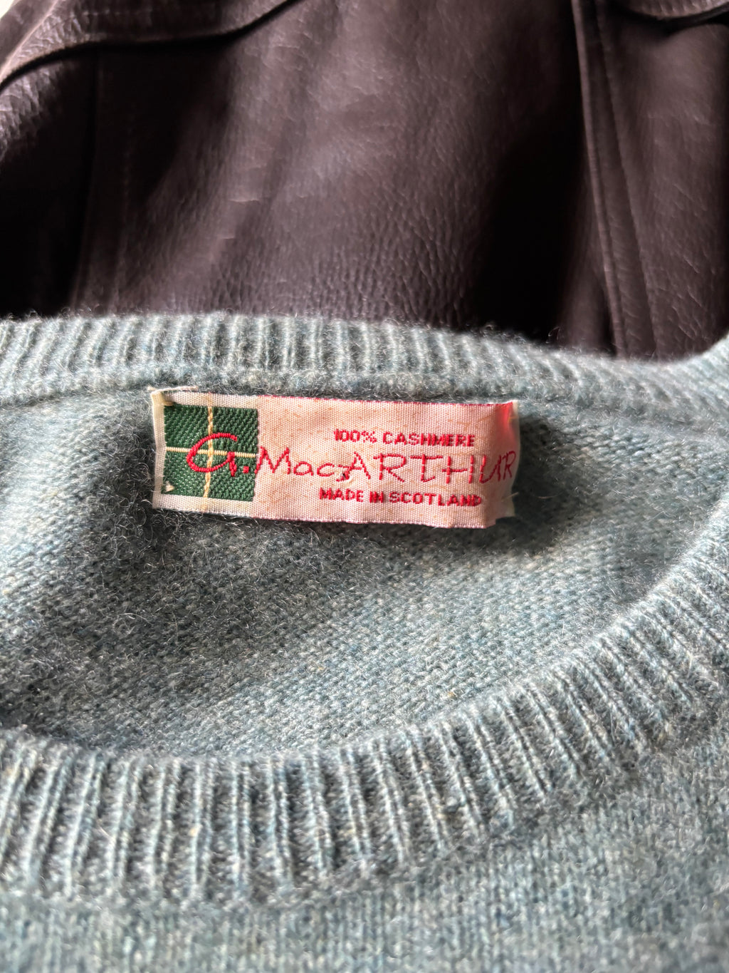 1960s Scottish Cashmere Sweater | Light Teal Blue Knit