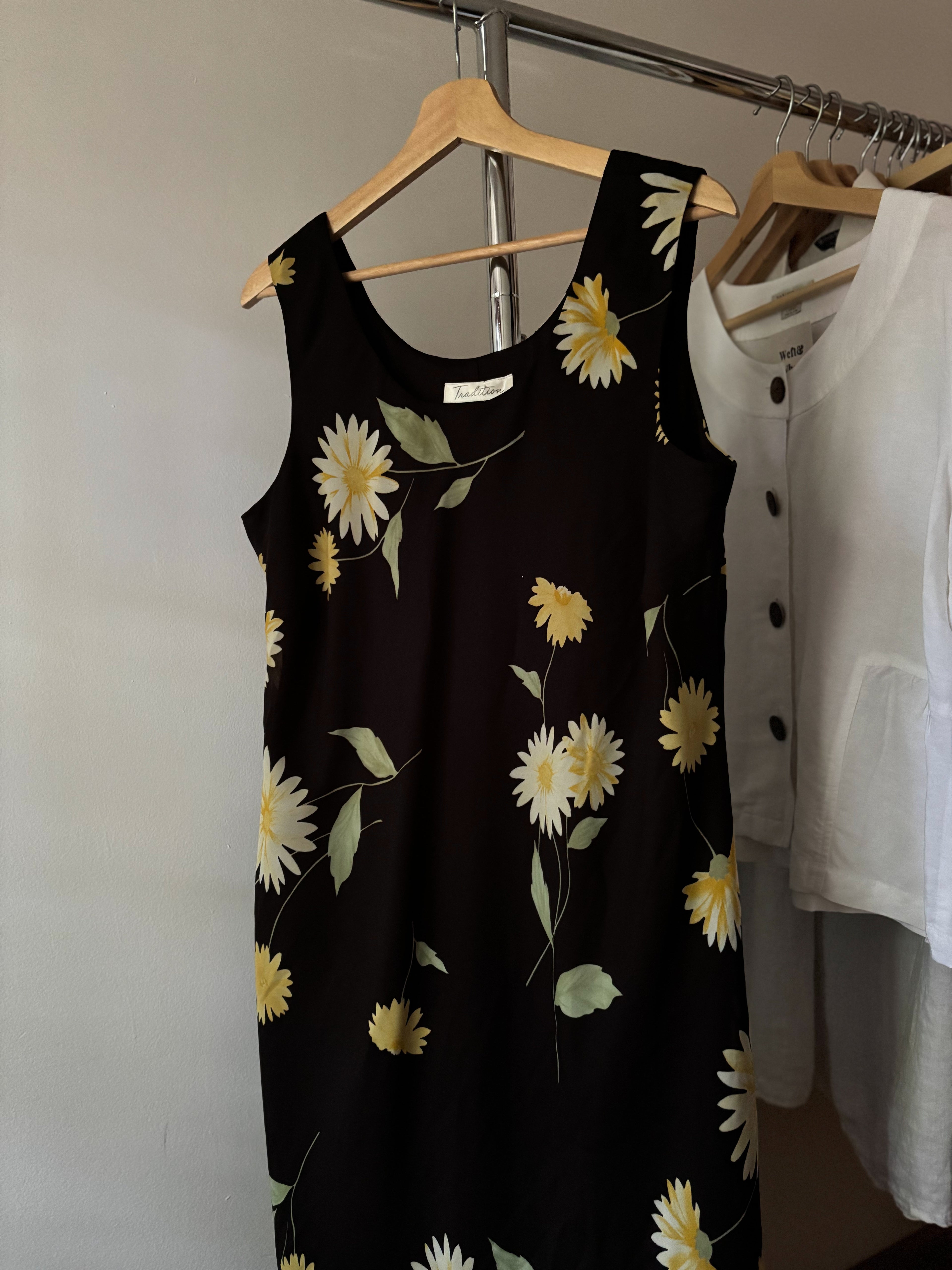 Y2K Flowy Black Floral Maxi Dress