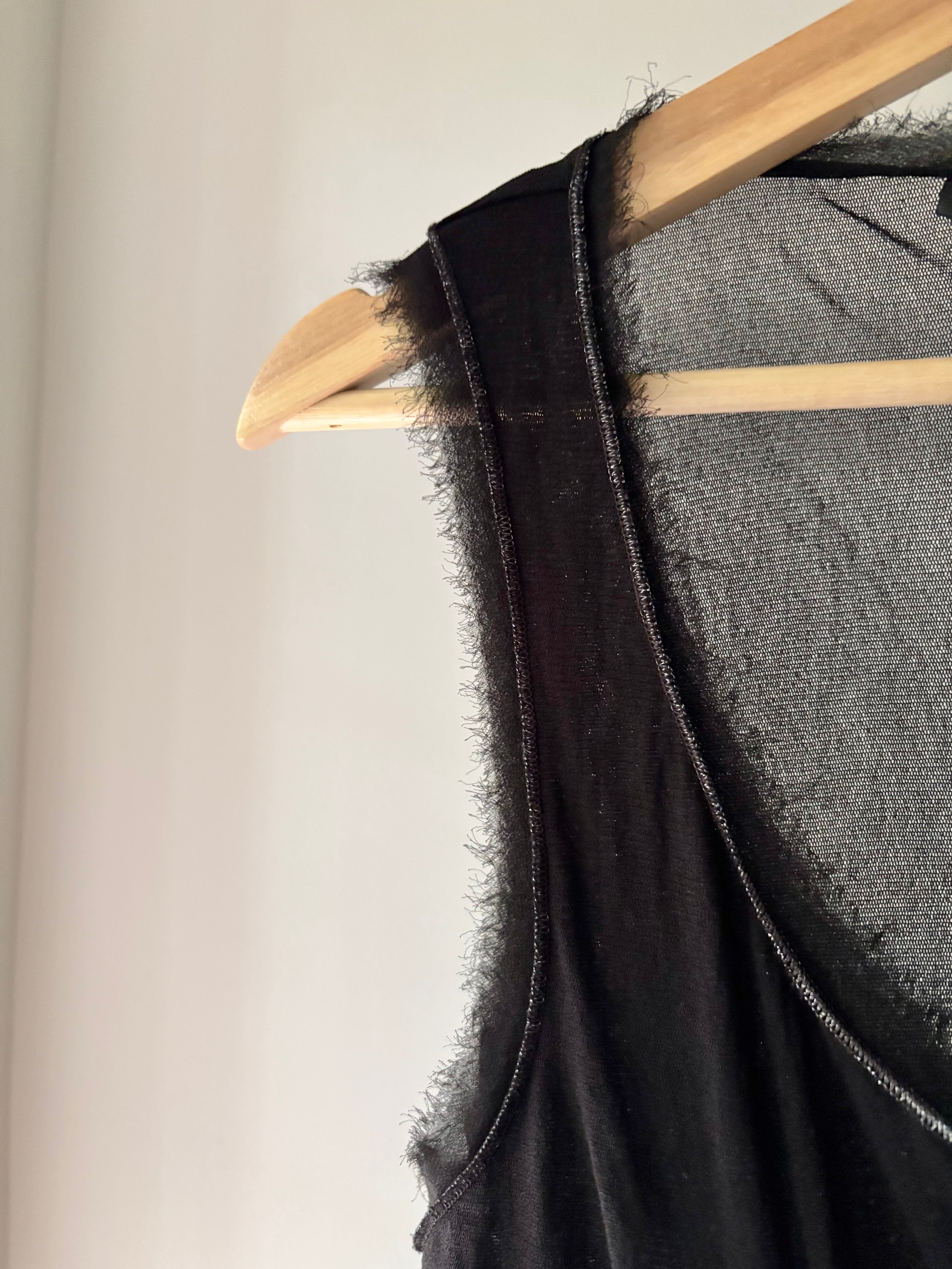 Y2K Black Mesh Tank with Big Flower