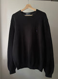 1990s Black Ralph Lauren Crew Knit with Purple Pony