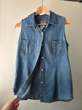 1990s Sleeveless Denim Blouse