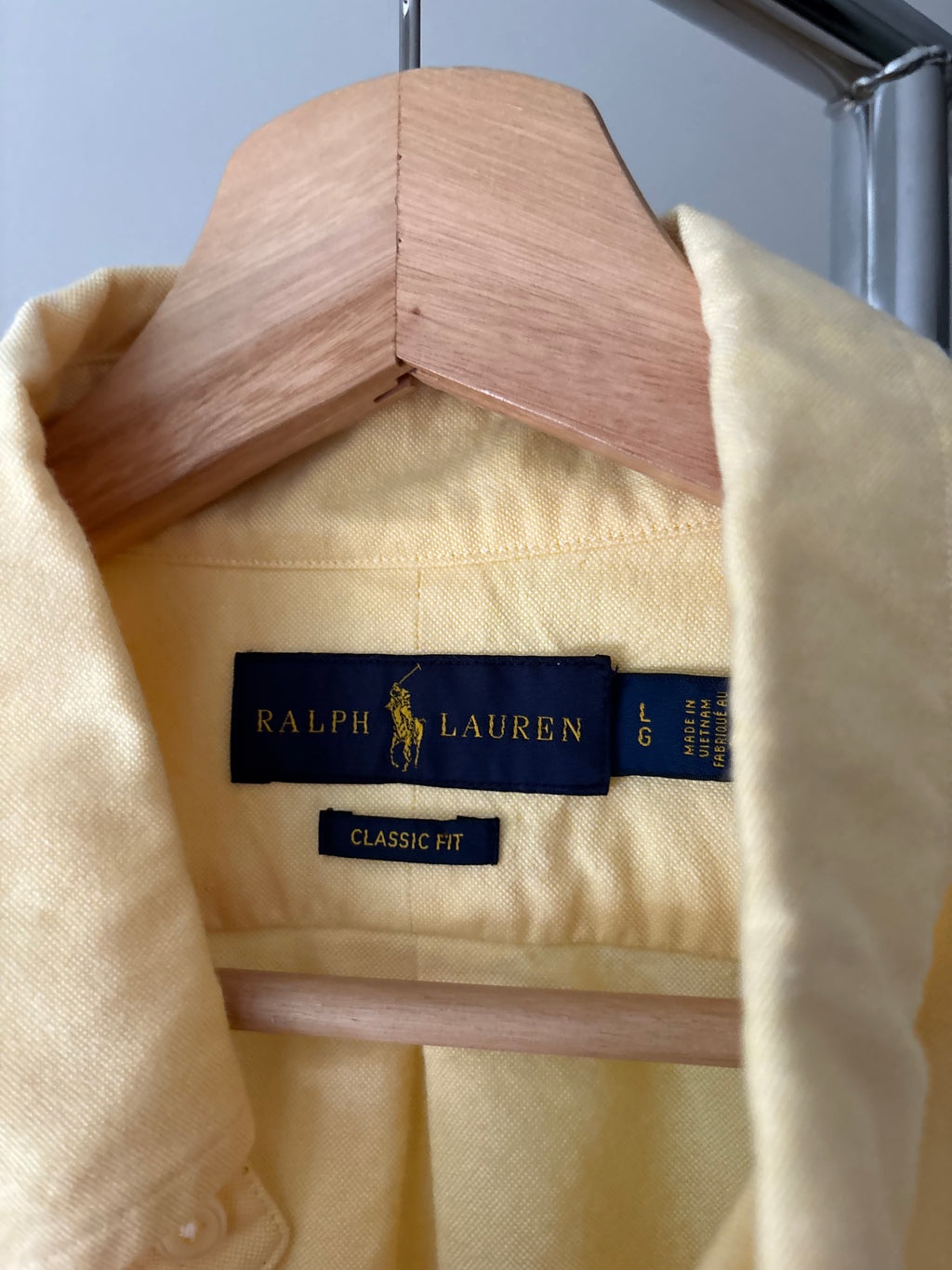 Y2K Butter Yellow Ralph Lauren Shirt with Brown Pony