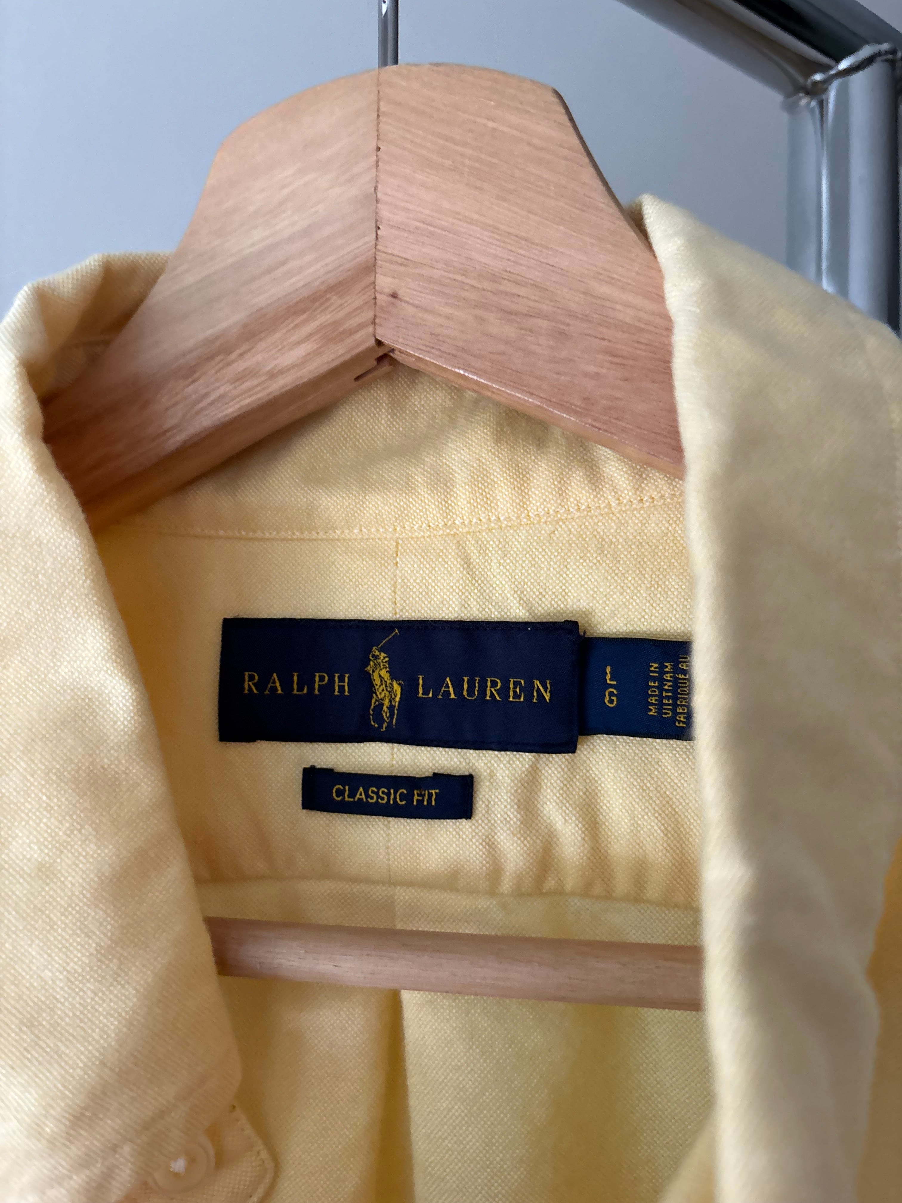 Y2K Butter Yellow Ralph Lauren Shirt with Brown Pony