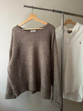 Marled Brown Boxy Wool Babaton Sweater