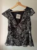 1990s Floral V-Neck Top