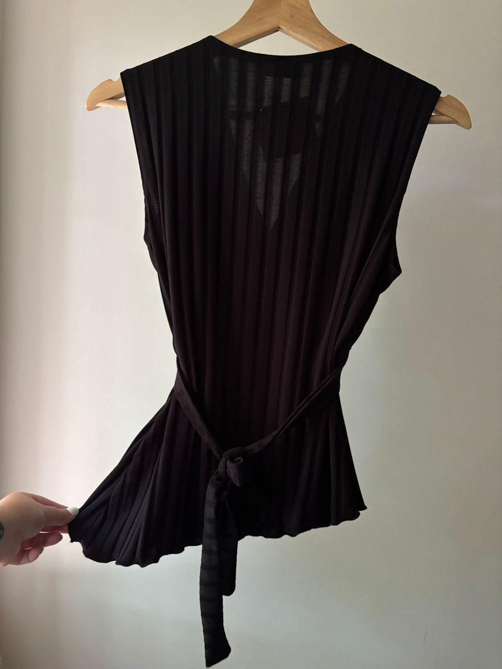 1990s Asymmetrical Black Top with Tie