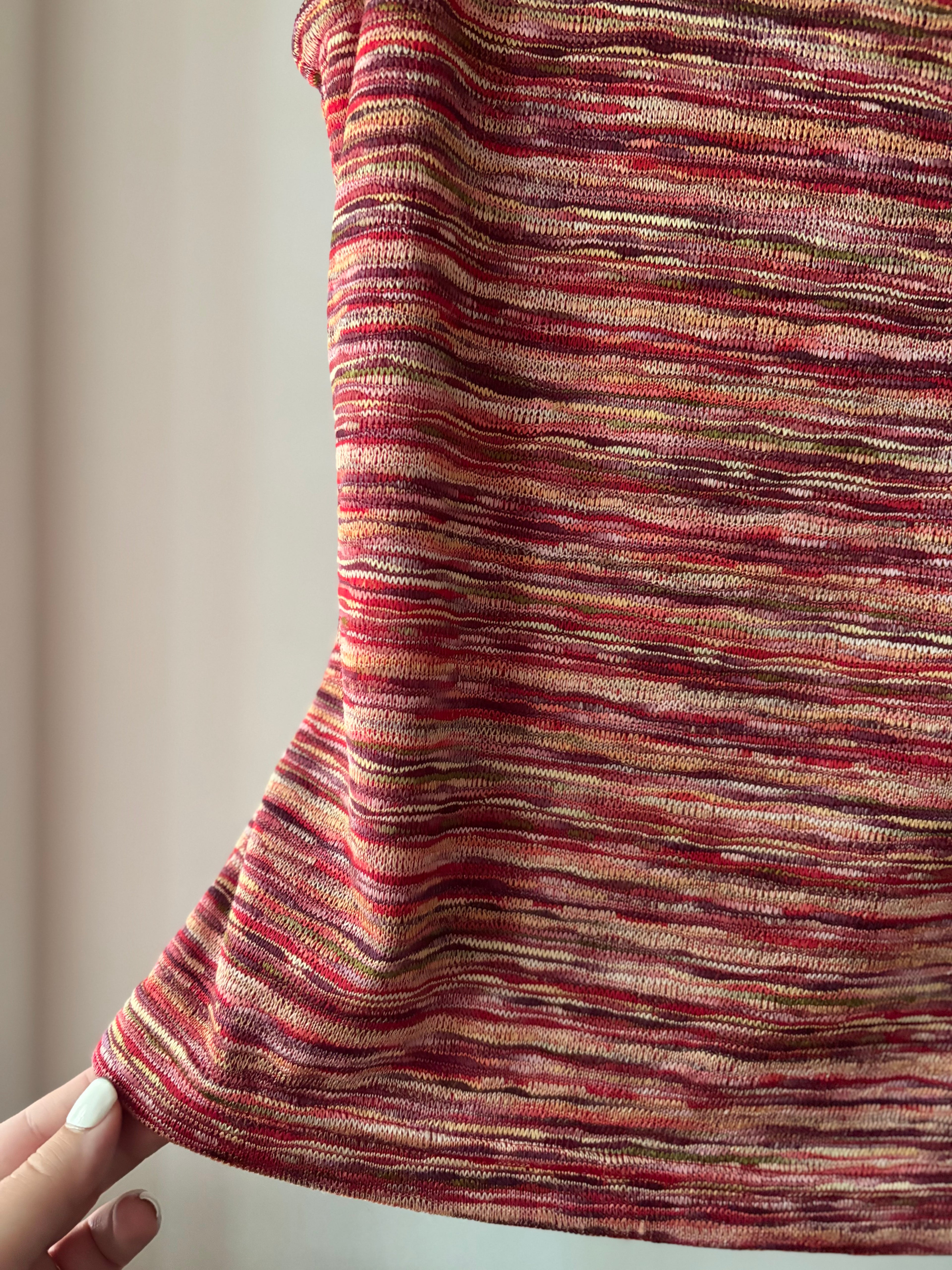 1990s Textured Colourful Knit Tank Top