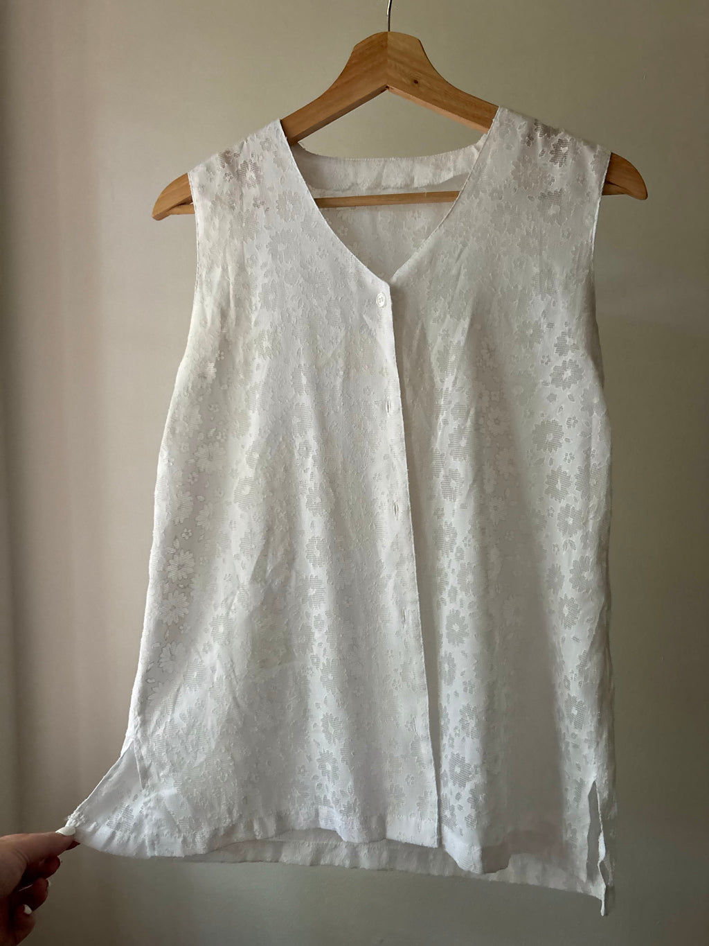 Handmade Sheer Cotton Floral Vest