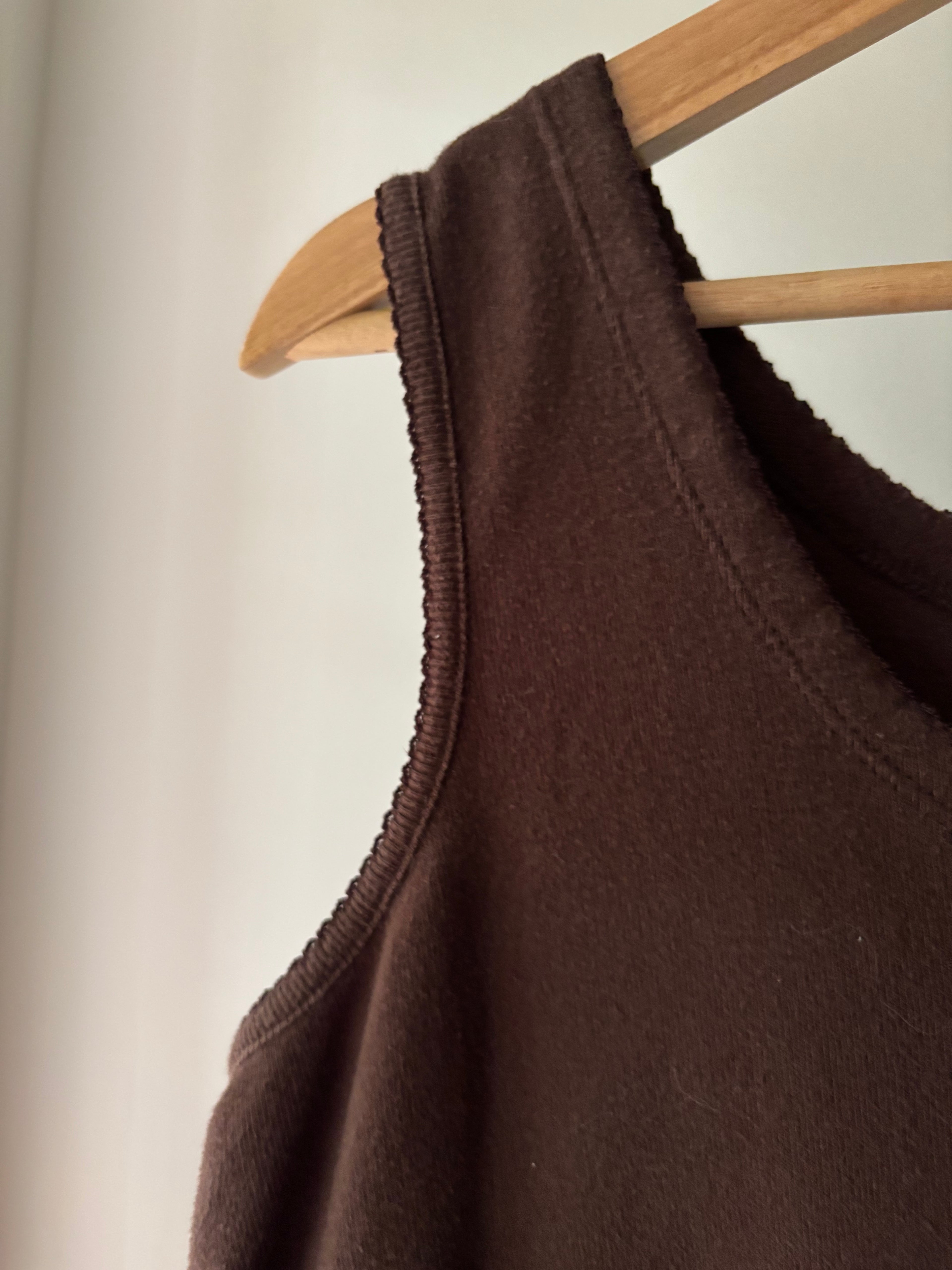 1990s Brown Cotton Tank with Tie