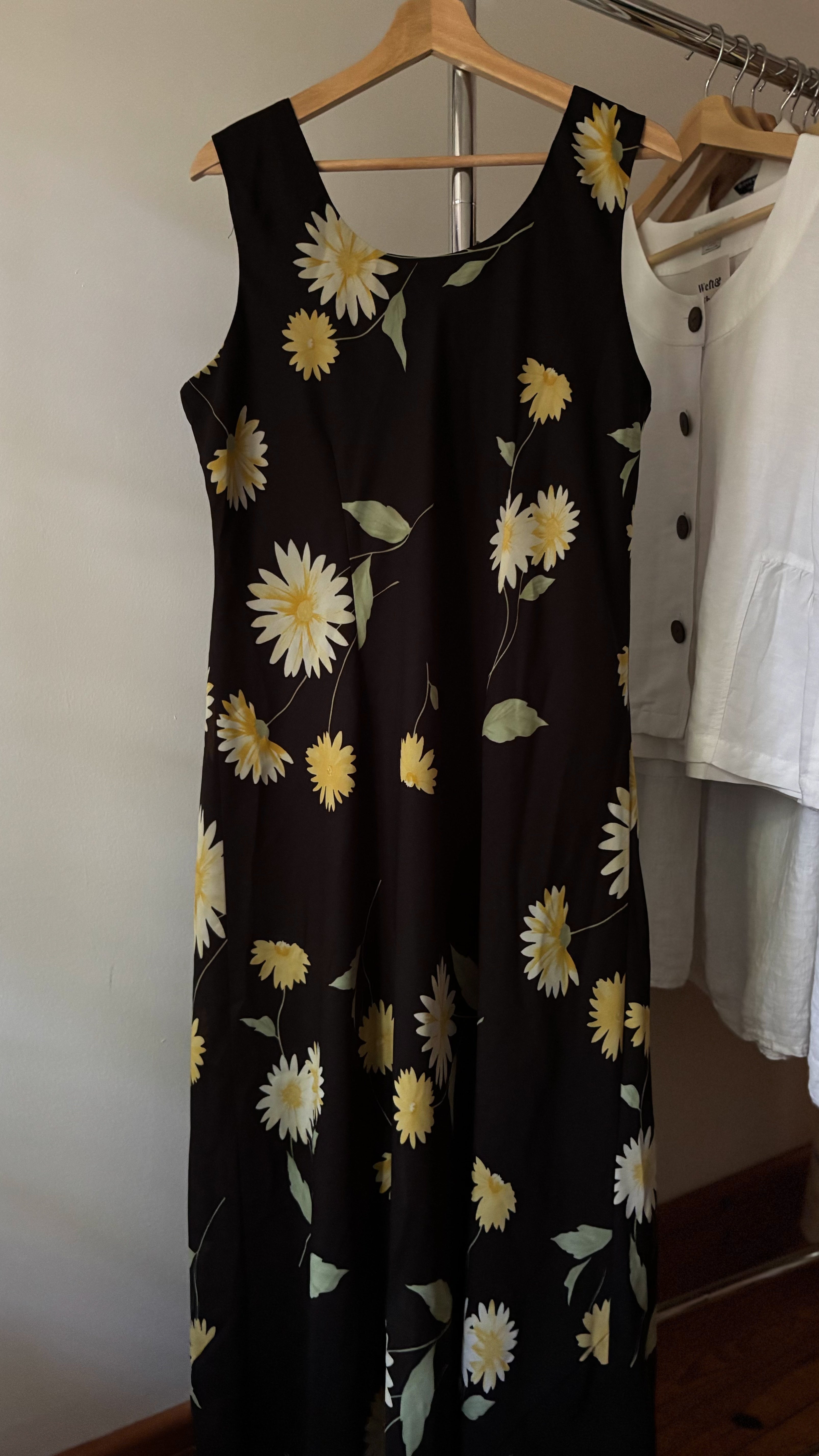 Y2K Flowy Black Floral Maxi Dress