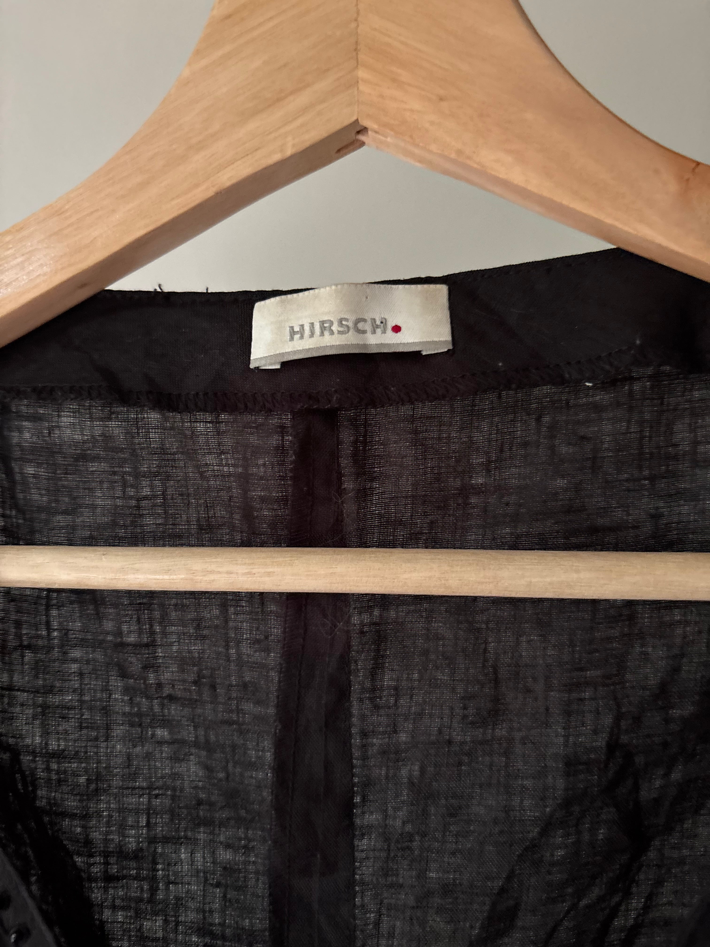 Y2K Black Linen Top with Beaded Flower
