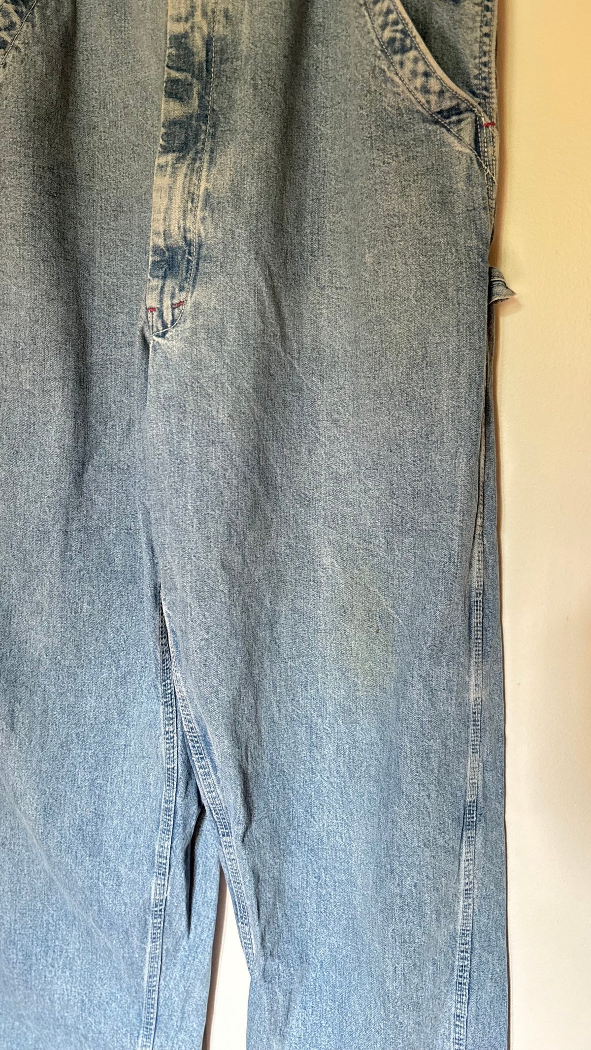 1990s Light Wash Ikeda Overalls | size 36"