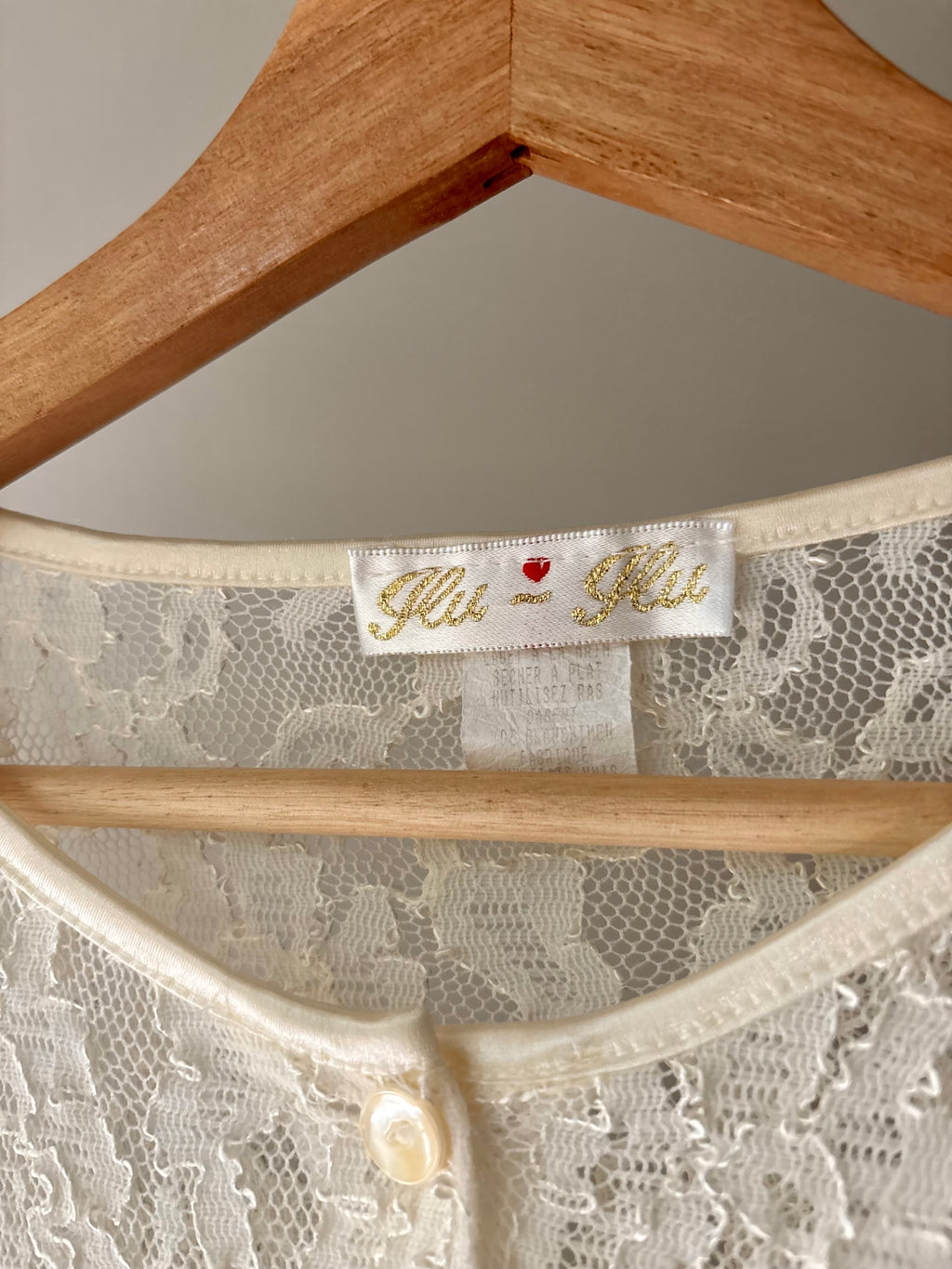 1990s Cream Lace Cardigan | Vintage Sheer Long Sleeve