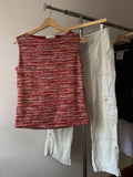 1990s Textured Colourful Knit Tank Top
