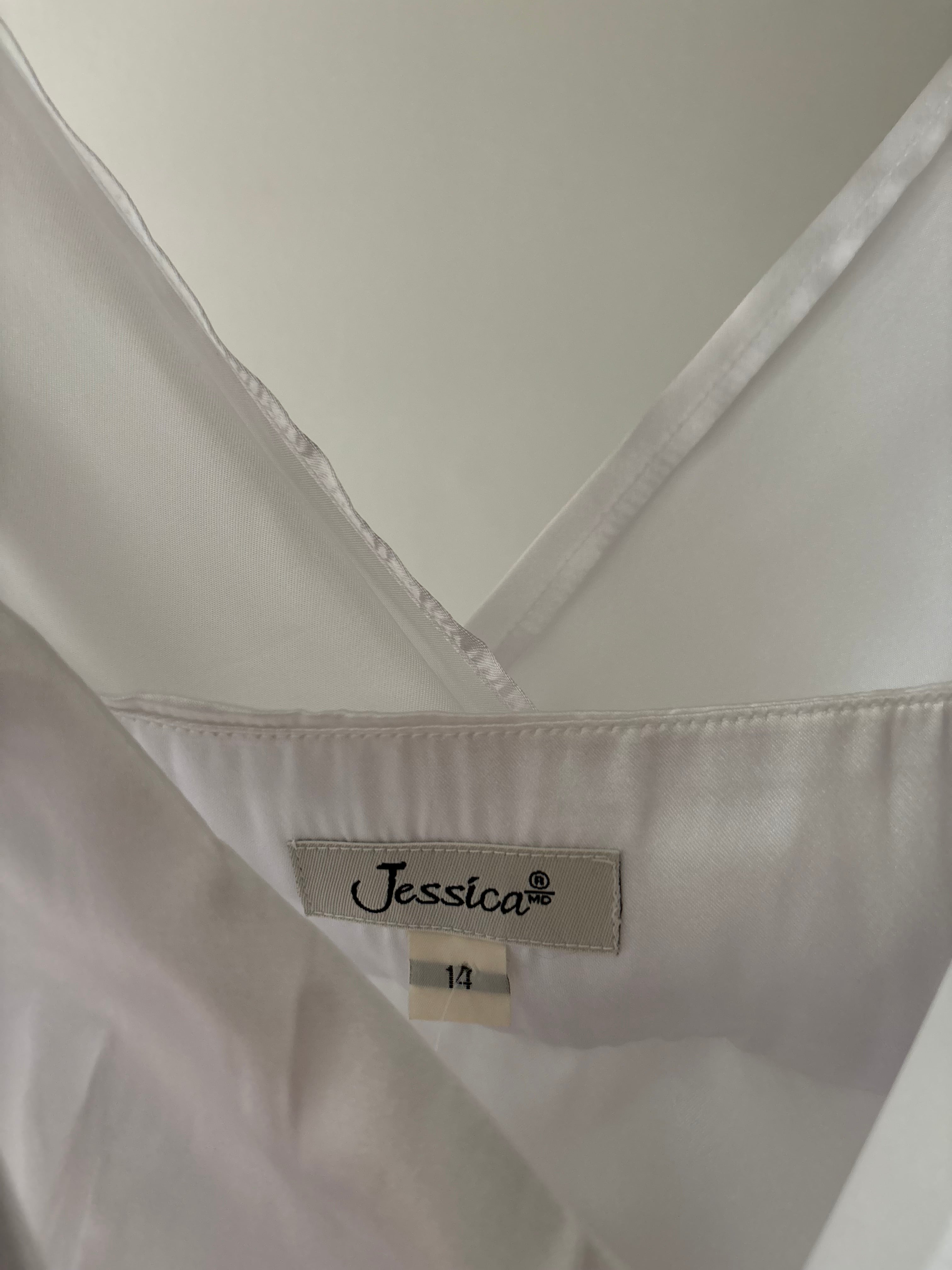 1990s White Satin Deep V Top with Interior Camisole