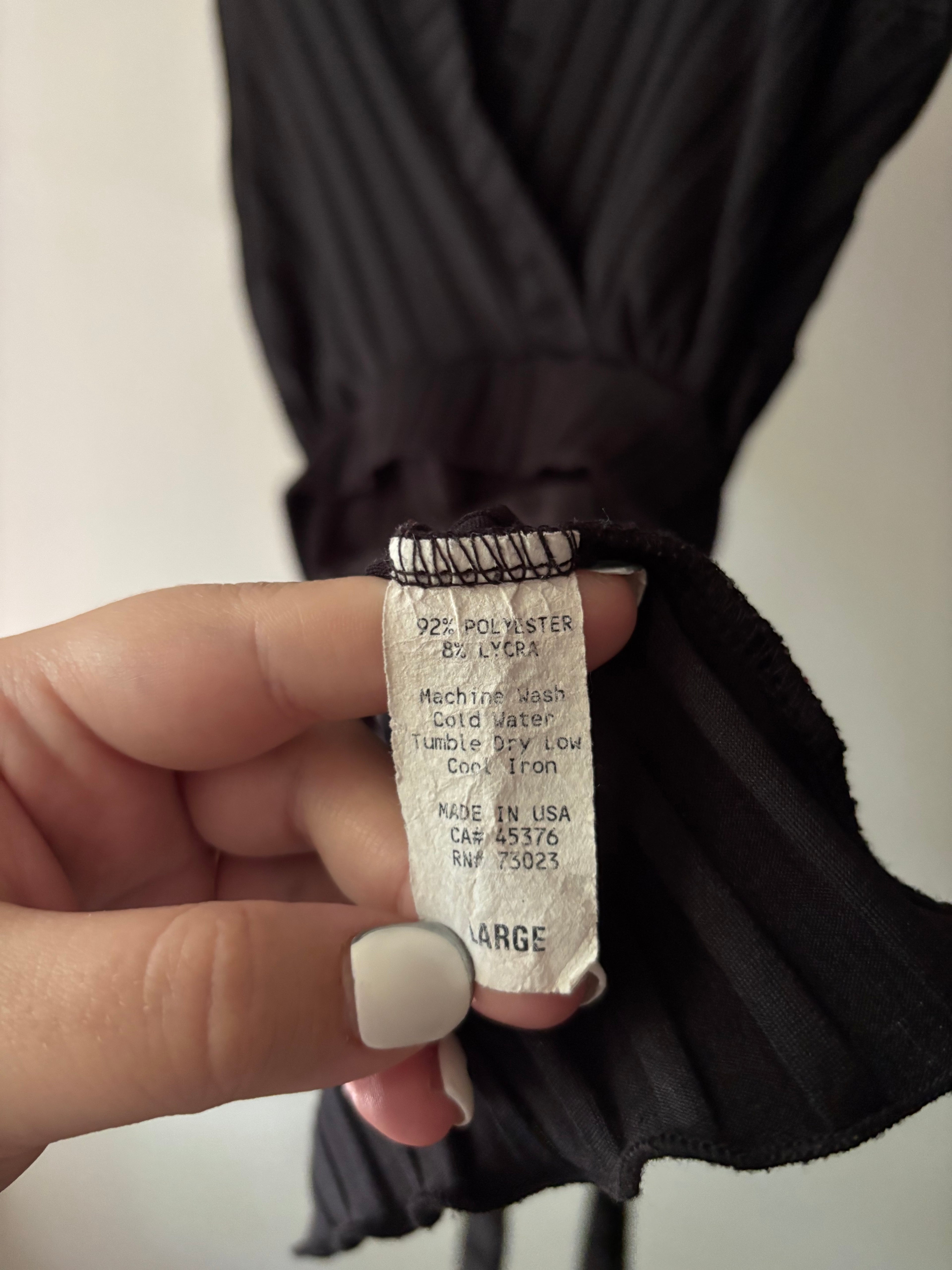 1990s Asymmetrical Black Top with Tie