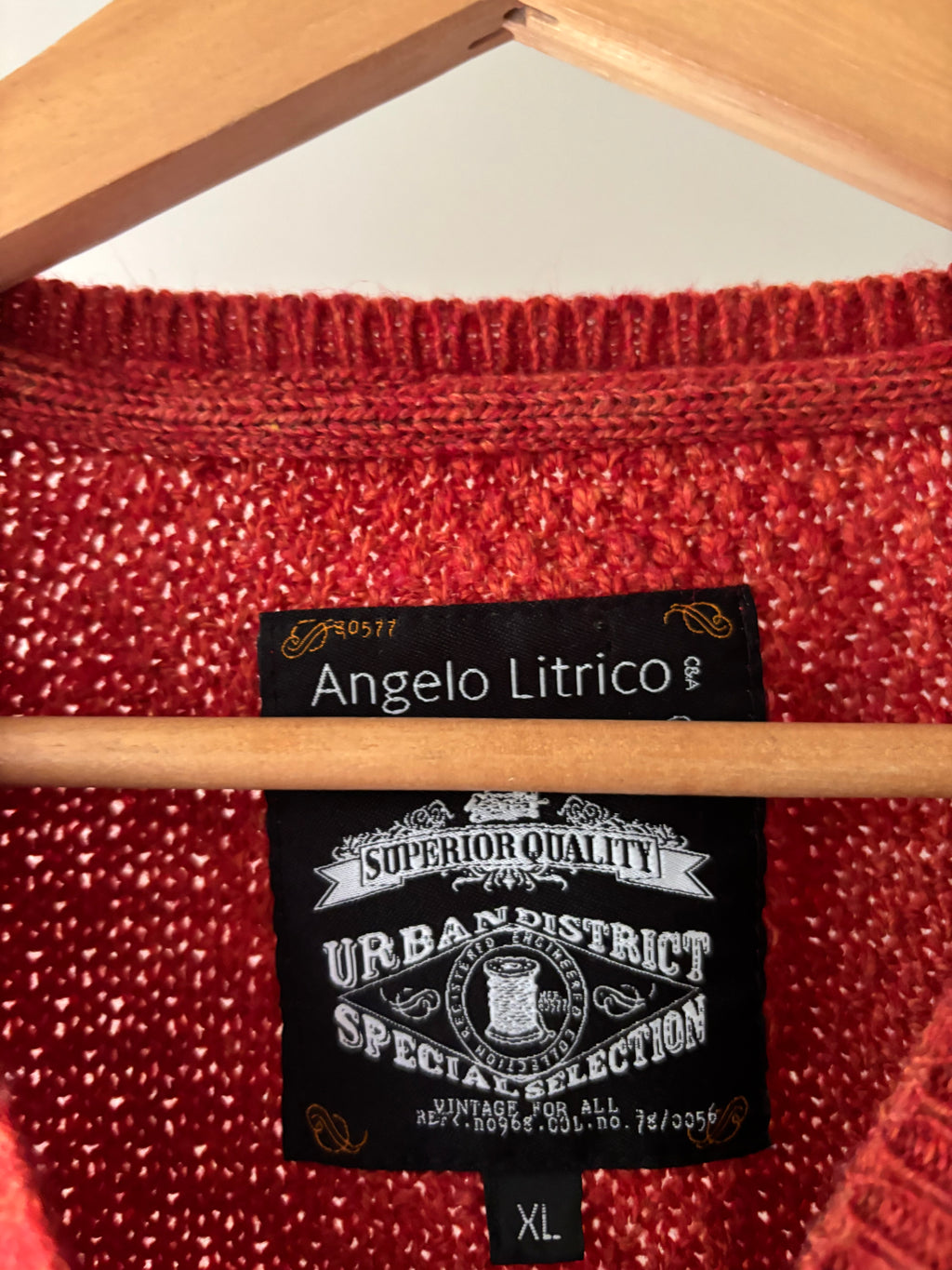 Vintage Marled Orange Cable Knit Sweater