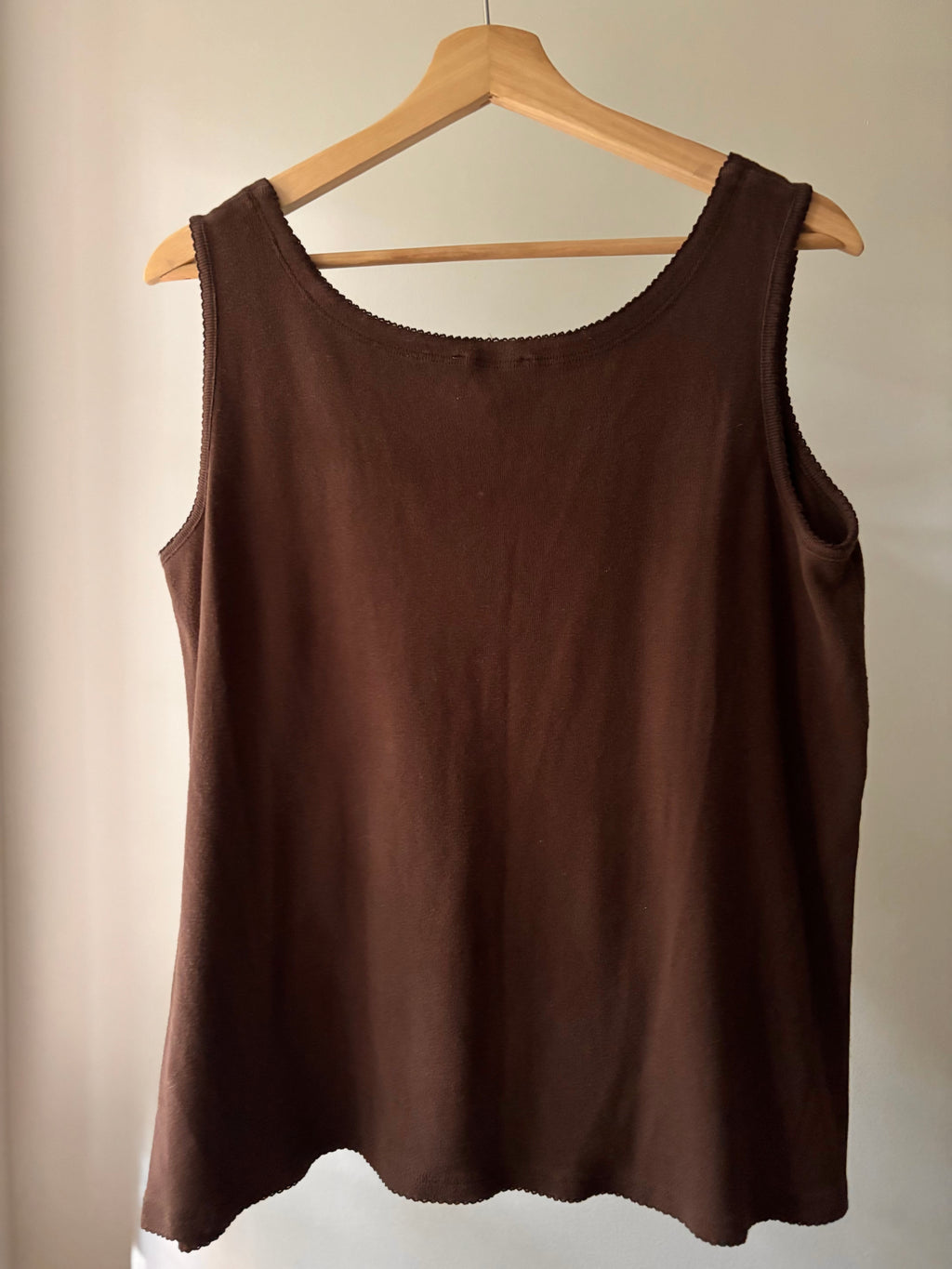 1990s Brown Cotton Tank with Tie