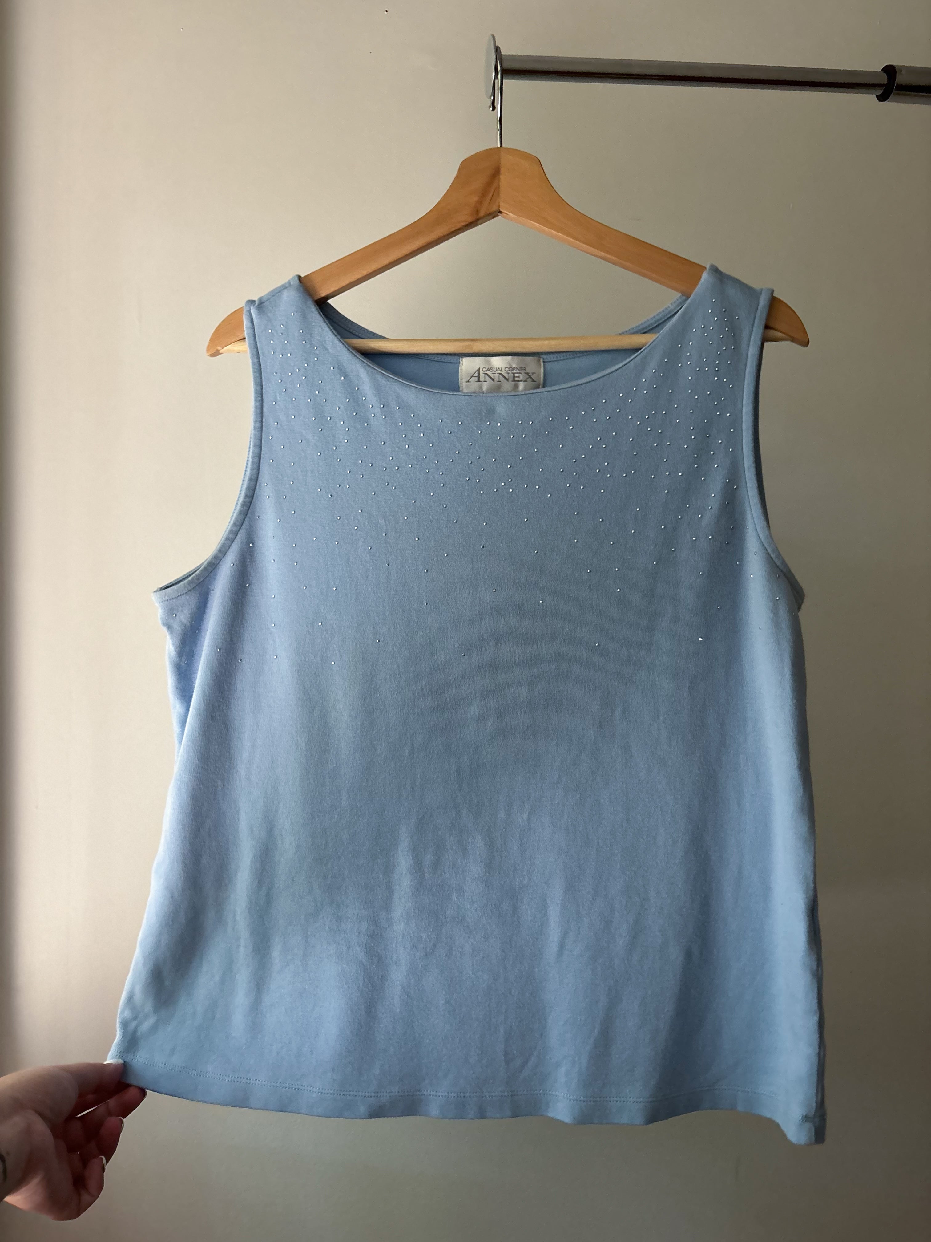 Y2K Bedazzled Boat Neck Tank Top