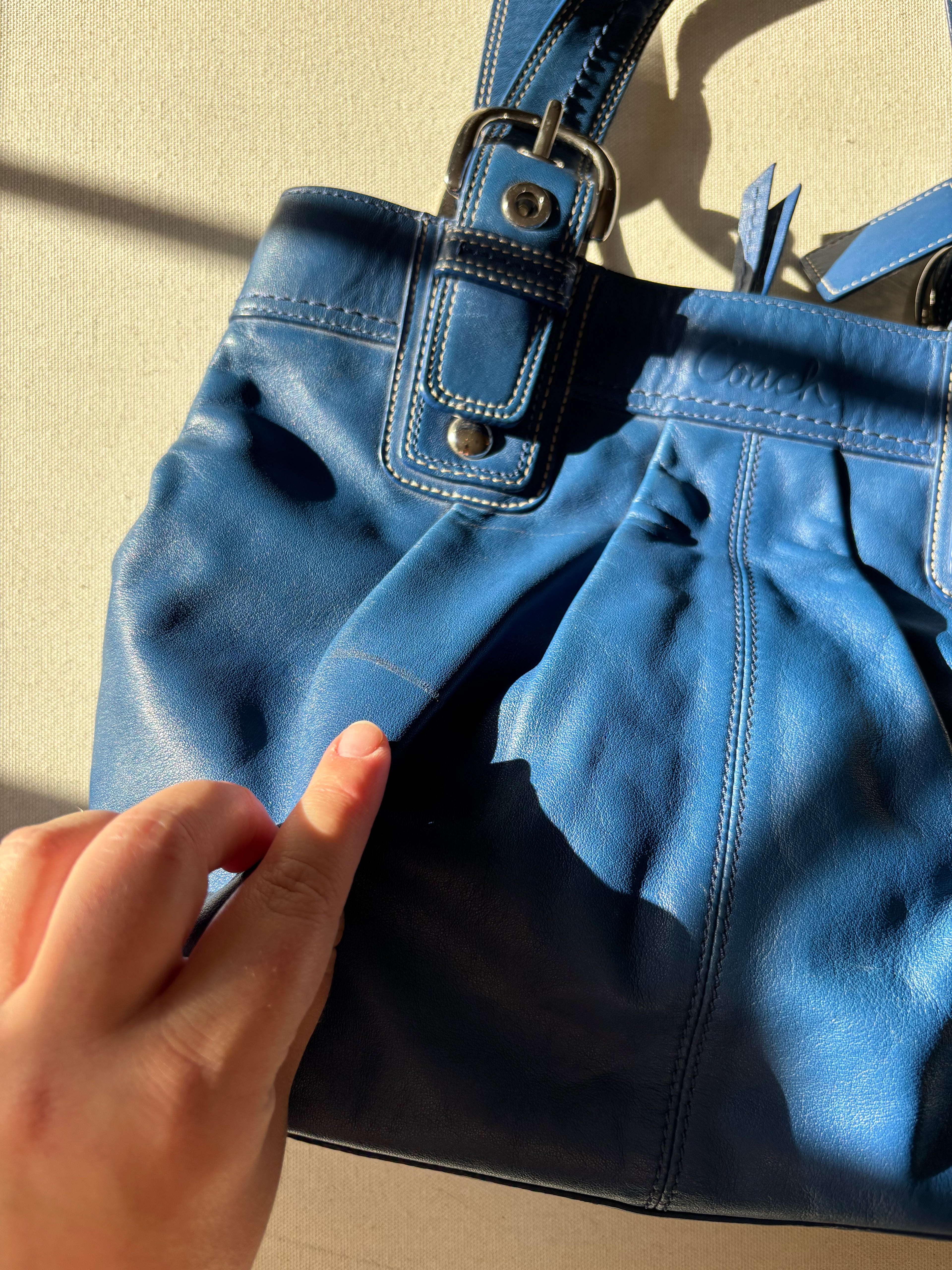 Y2K Coach Soho Pleated Leather Hobo Bag