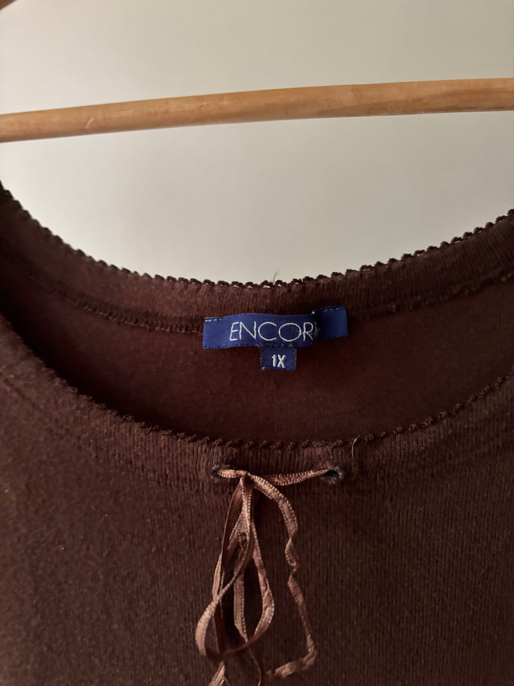 1990s Brown Cotton Tank with Tie