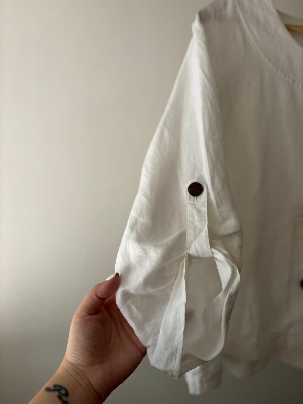 Y2K Boxy Linen Jacket with Flowy Hem