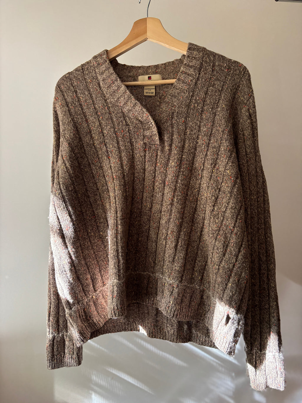 1990s Boxy Woolrich Brown & Speckled Orange Sweater