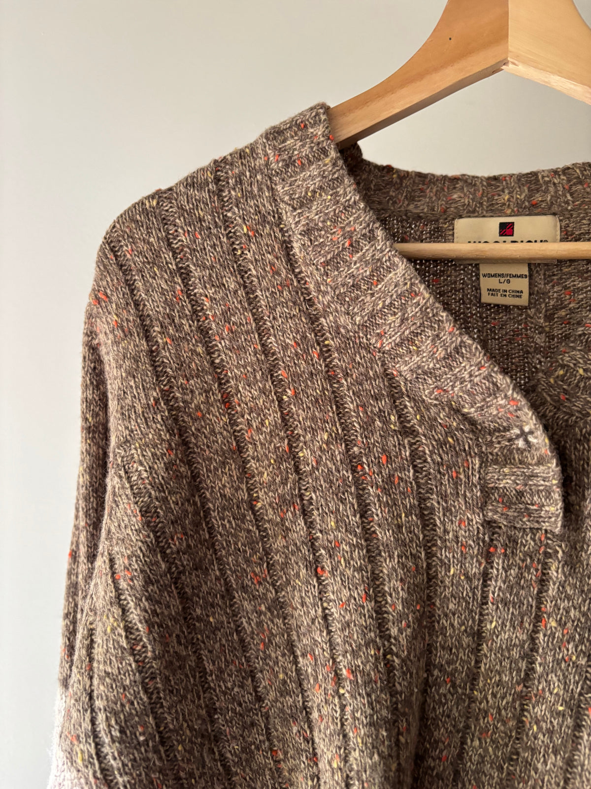 1990s Boxy Woolrich Brown & Speckled Orange Sweater