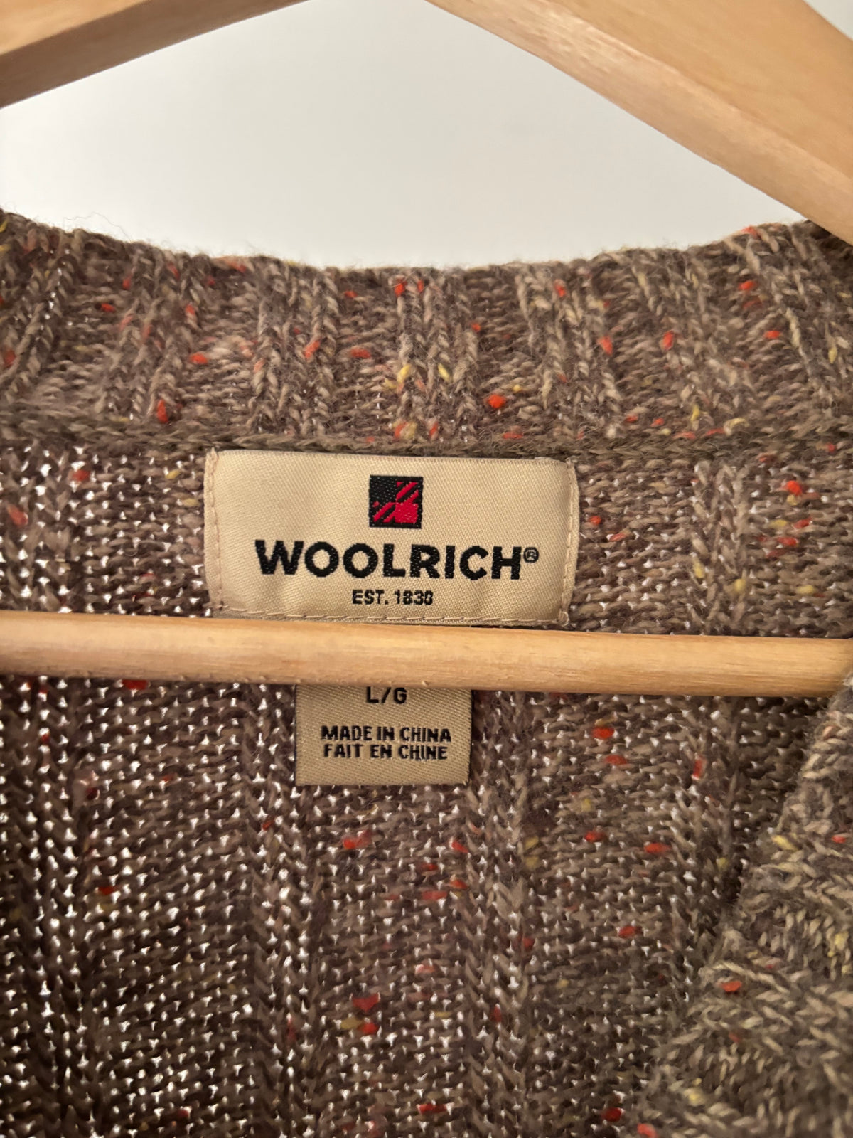 1990s Boxy Woolrich Brown & Speckled Orange Sweater