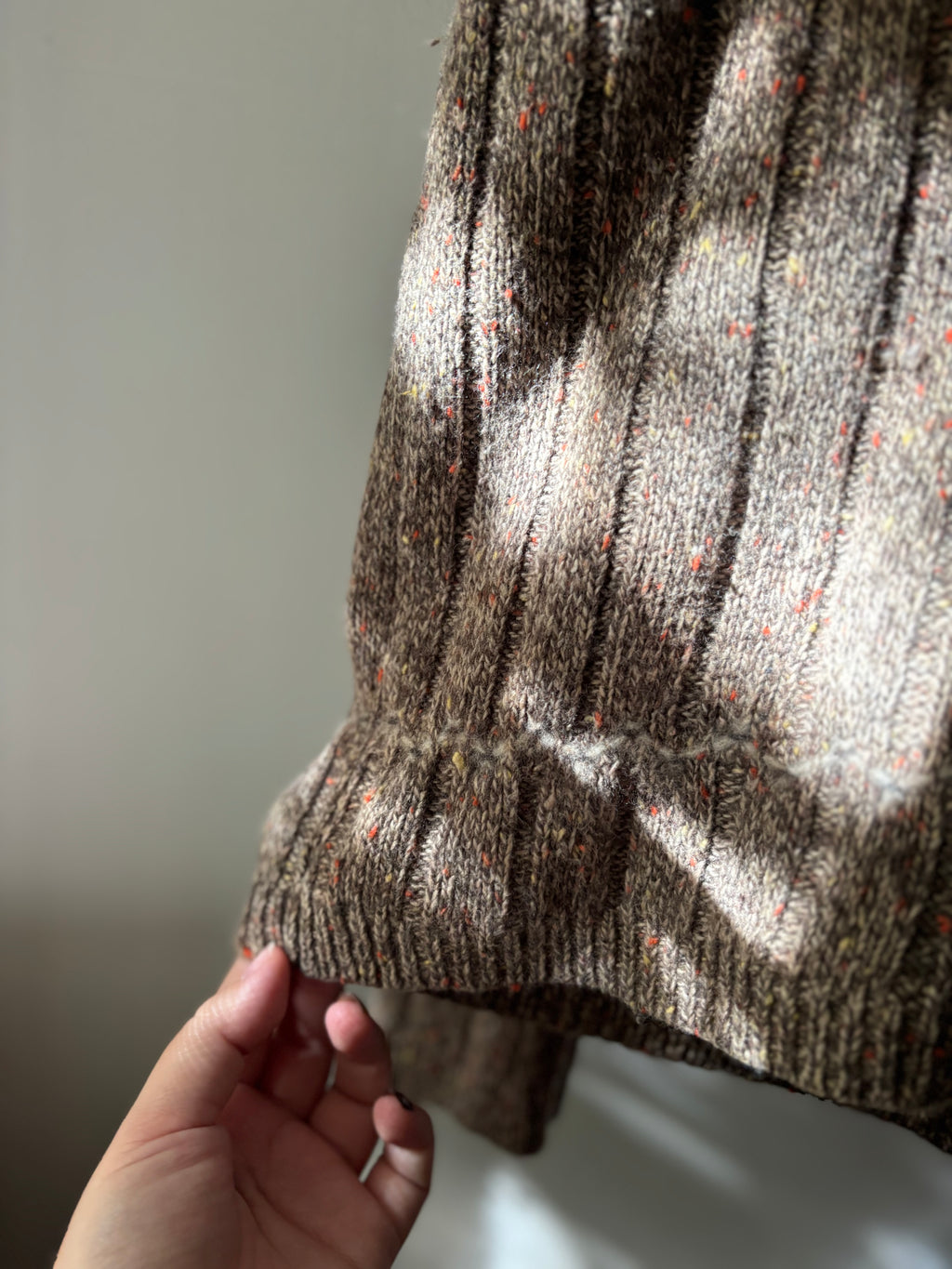 1990s Boxy Woolrich Brown & Speckled Orange Sweater