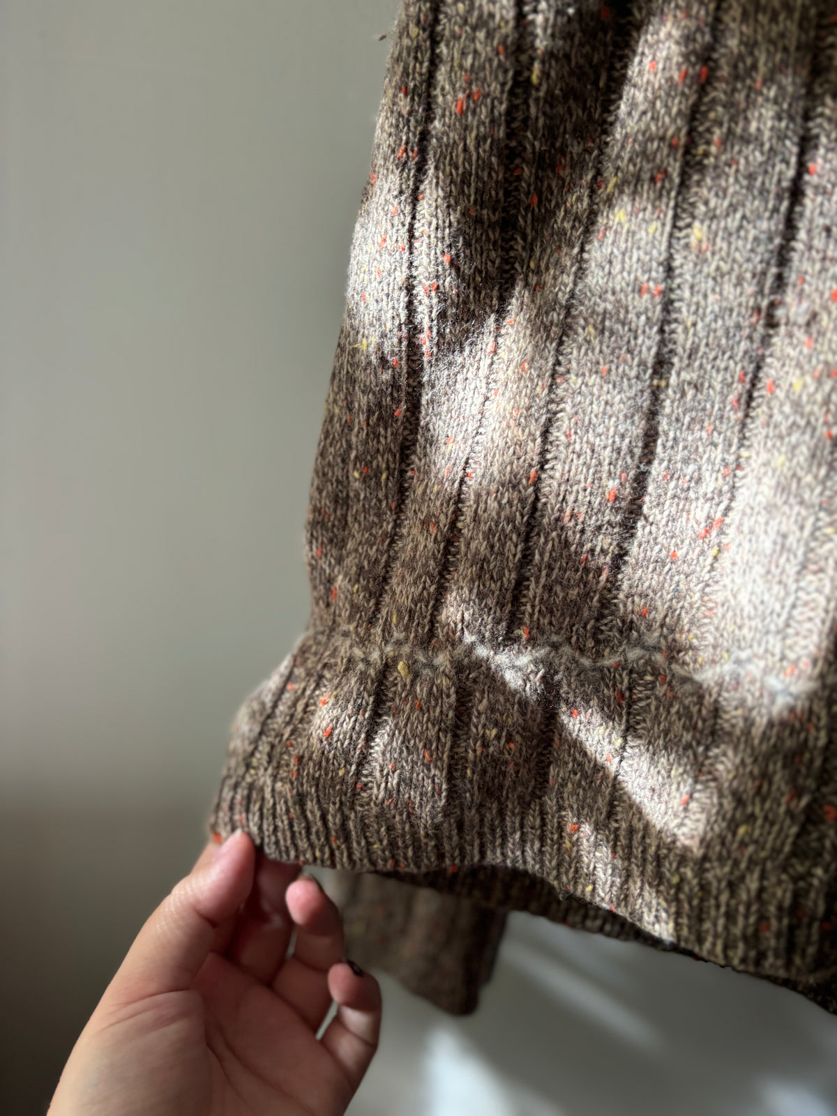 1990s Boxy Woolrich Brown & Speckled Orange Sweater