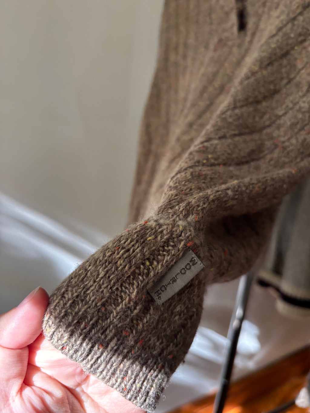 1990s Boxy Woolrich Brown & Speckled Orange Sweater