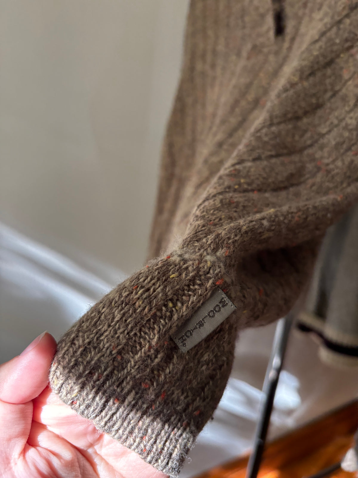 1990s Boxy Woolrich Brown & Speckled Orange Sweater