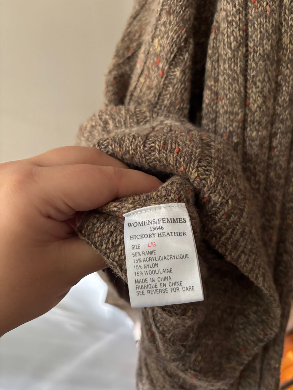 1990s Boxy Woolrich Brown & Speckled Orange Sweater